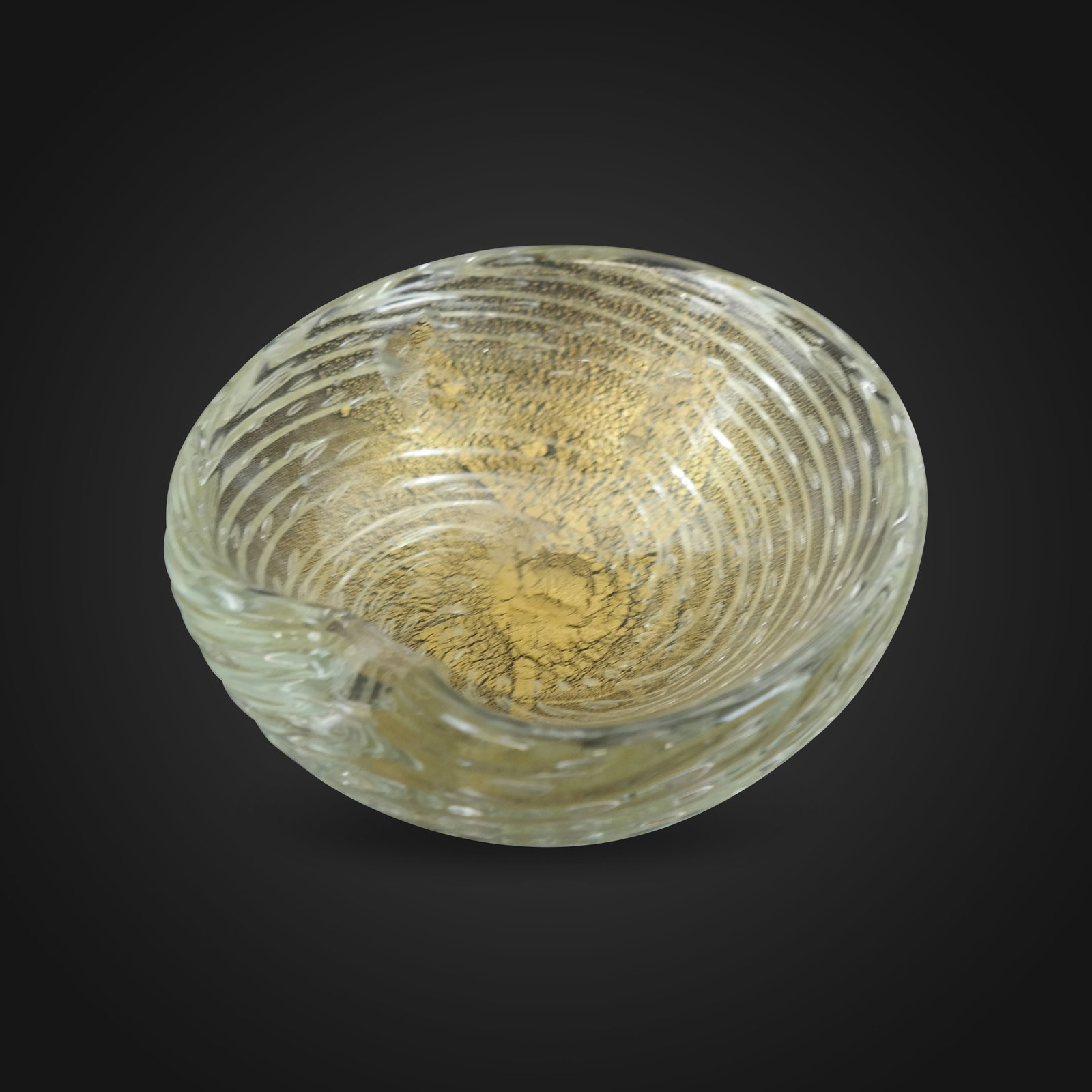 Murano Avventurina Glass Ashtray (1 of 9)