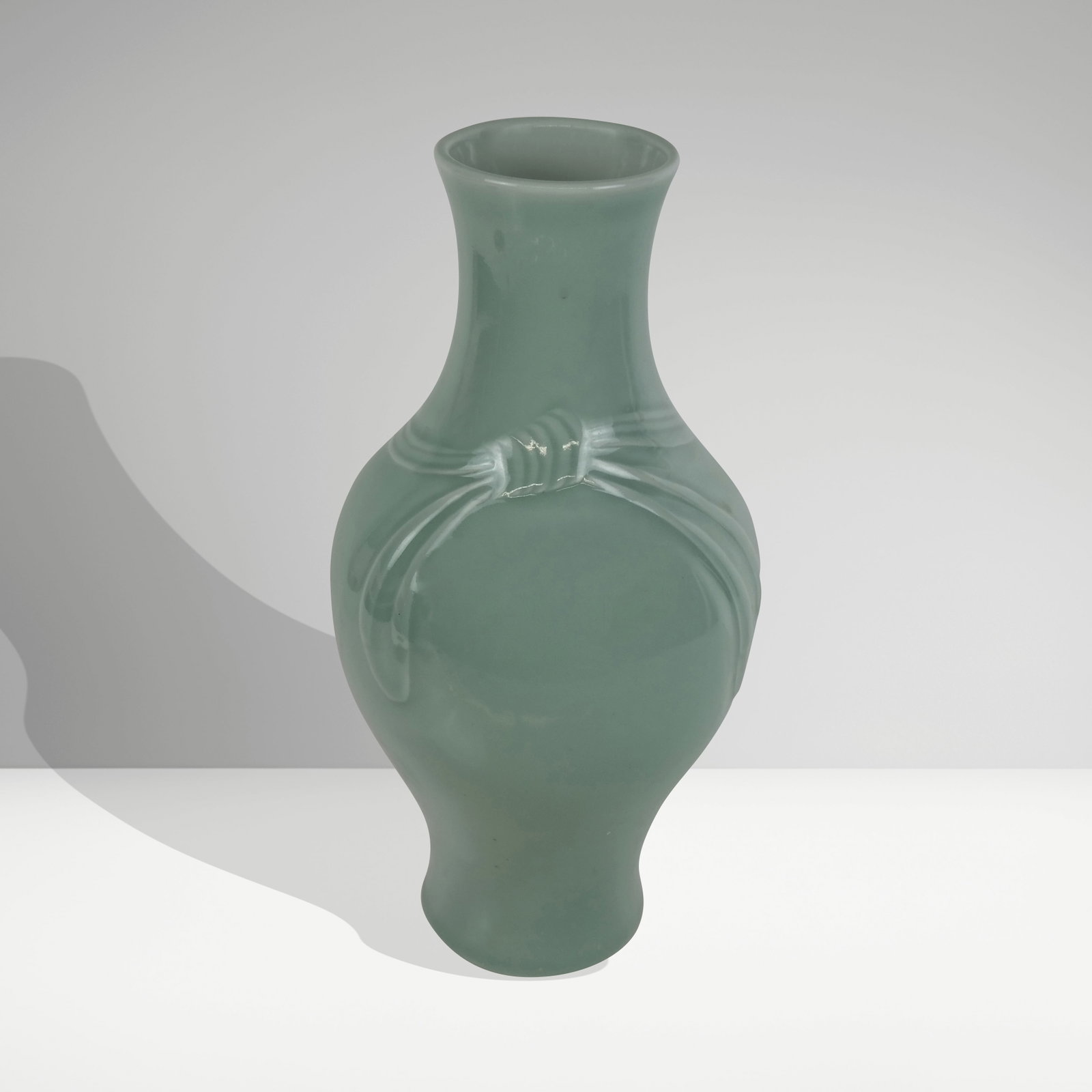Chinese Celadon Vase with Ribbon Decoration (1 of 7)