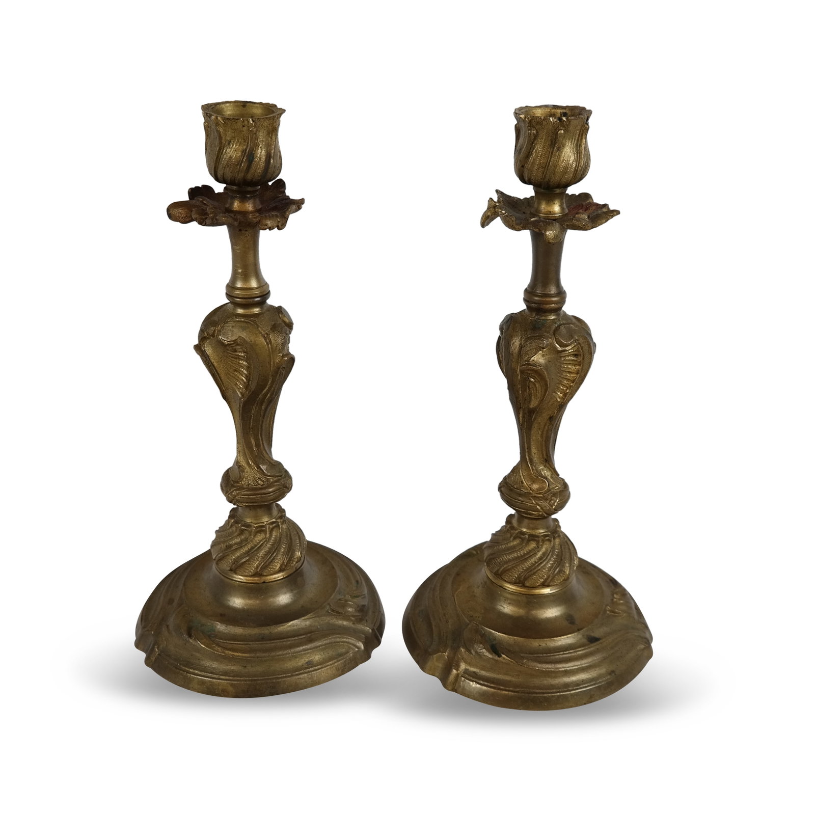 Pair of Louis XV Bronze Candlesticks (1 of 6)