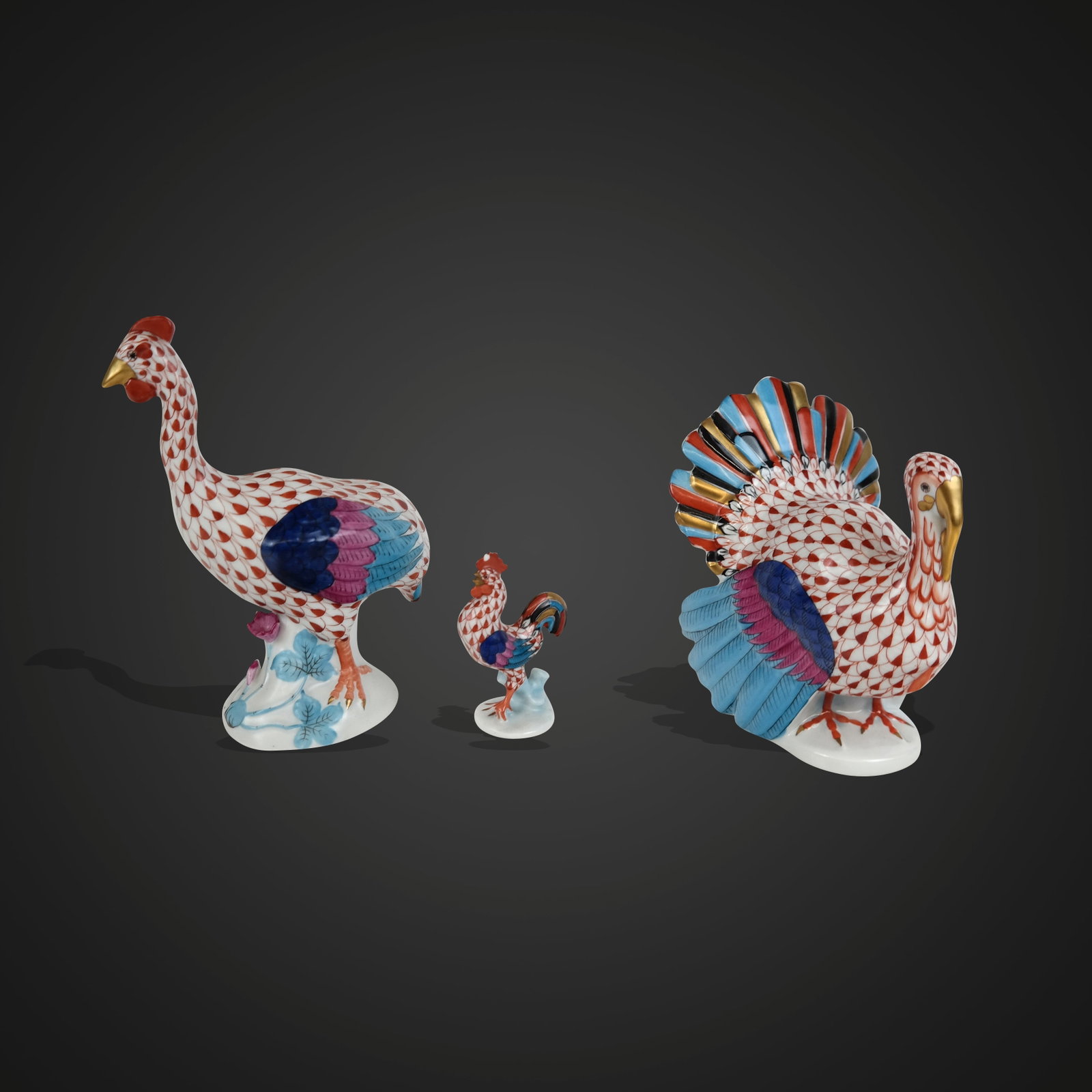 Herend Fishnet Decorated Porcelain Fowl, 3 (1 of 14)