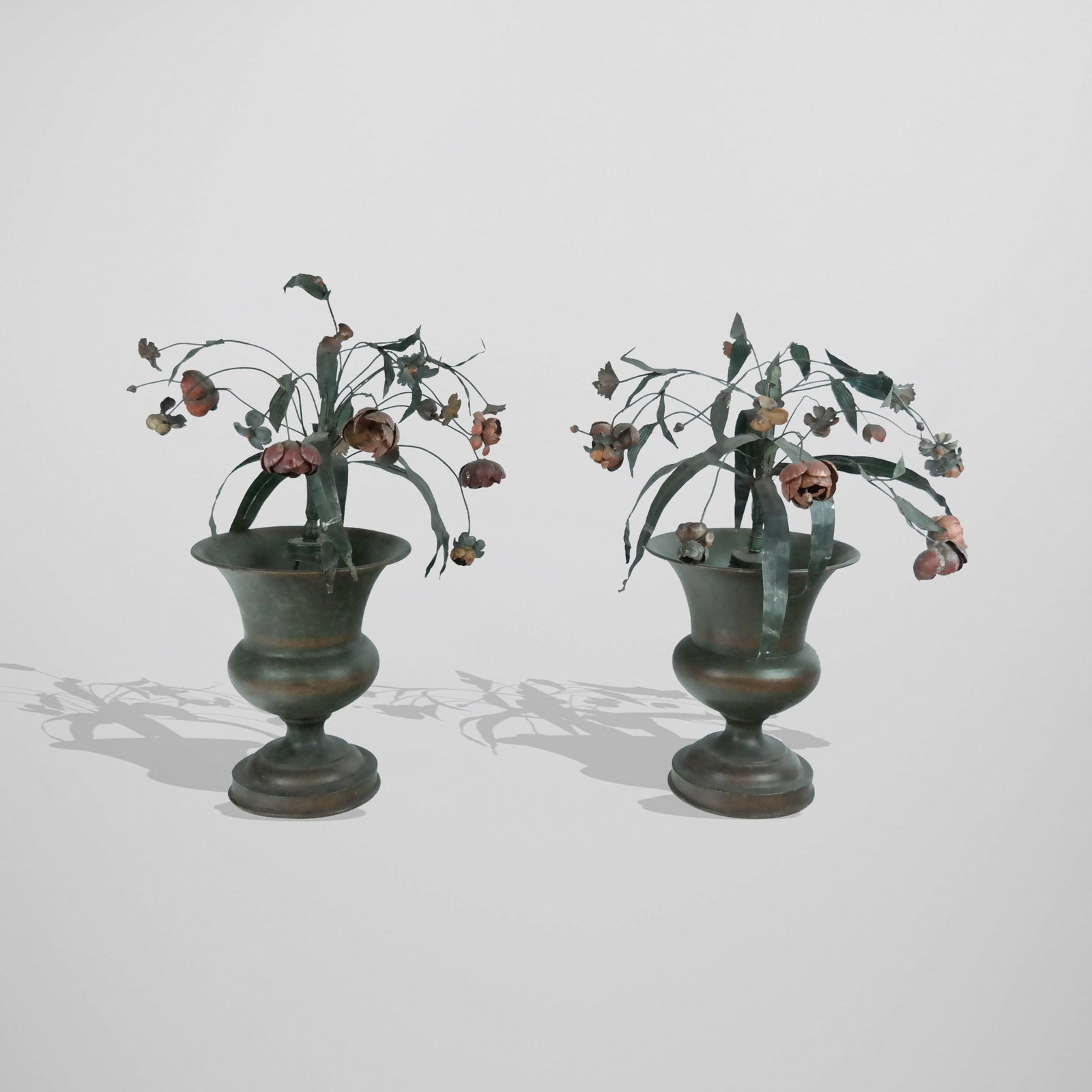 Pair of Tole Painted Urn and Floriform Lamps (1 of 20)