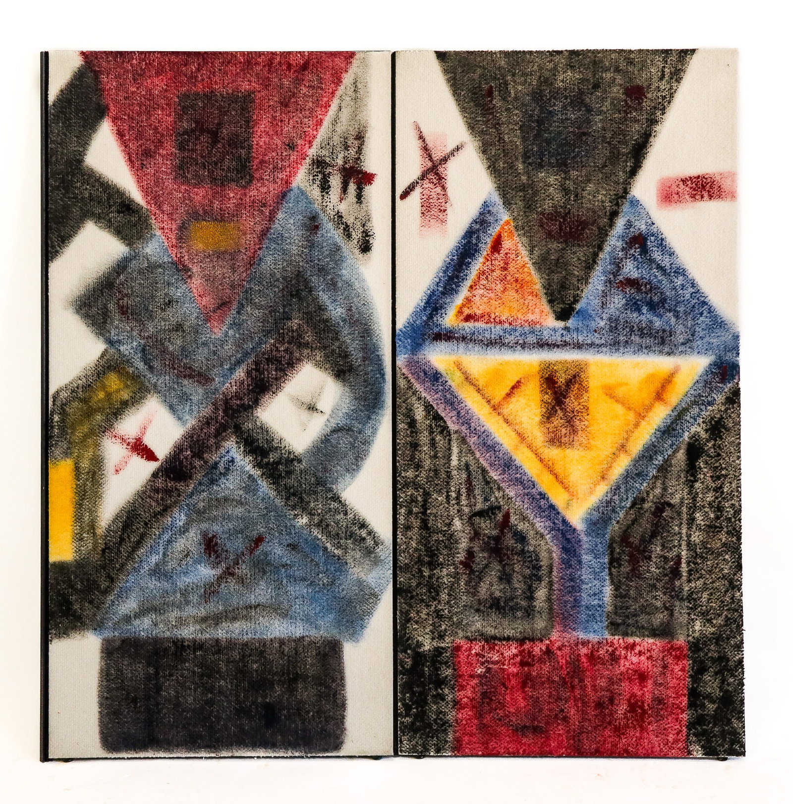 Pair of Abstract Acrylic on Felt Boards (1 of 9)