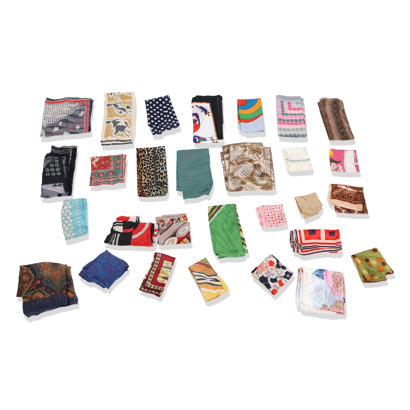 29 Vintage Silk and Acrylic Scarves (1 of 12)