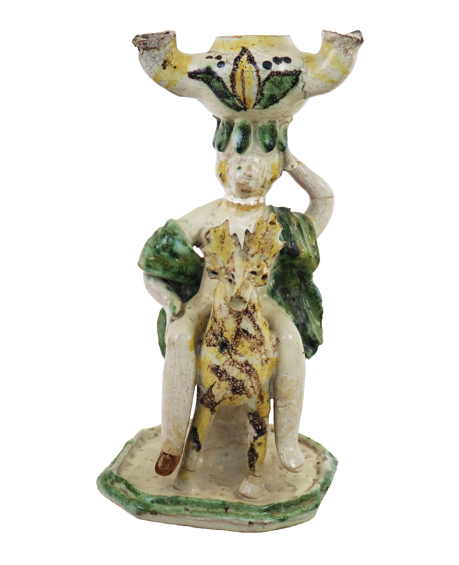 Majolica Oil Figural Oil Lamp (1 of 15)