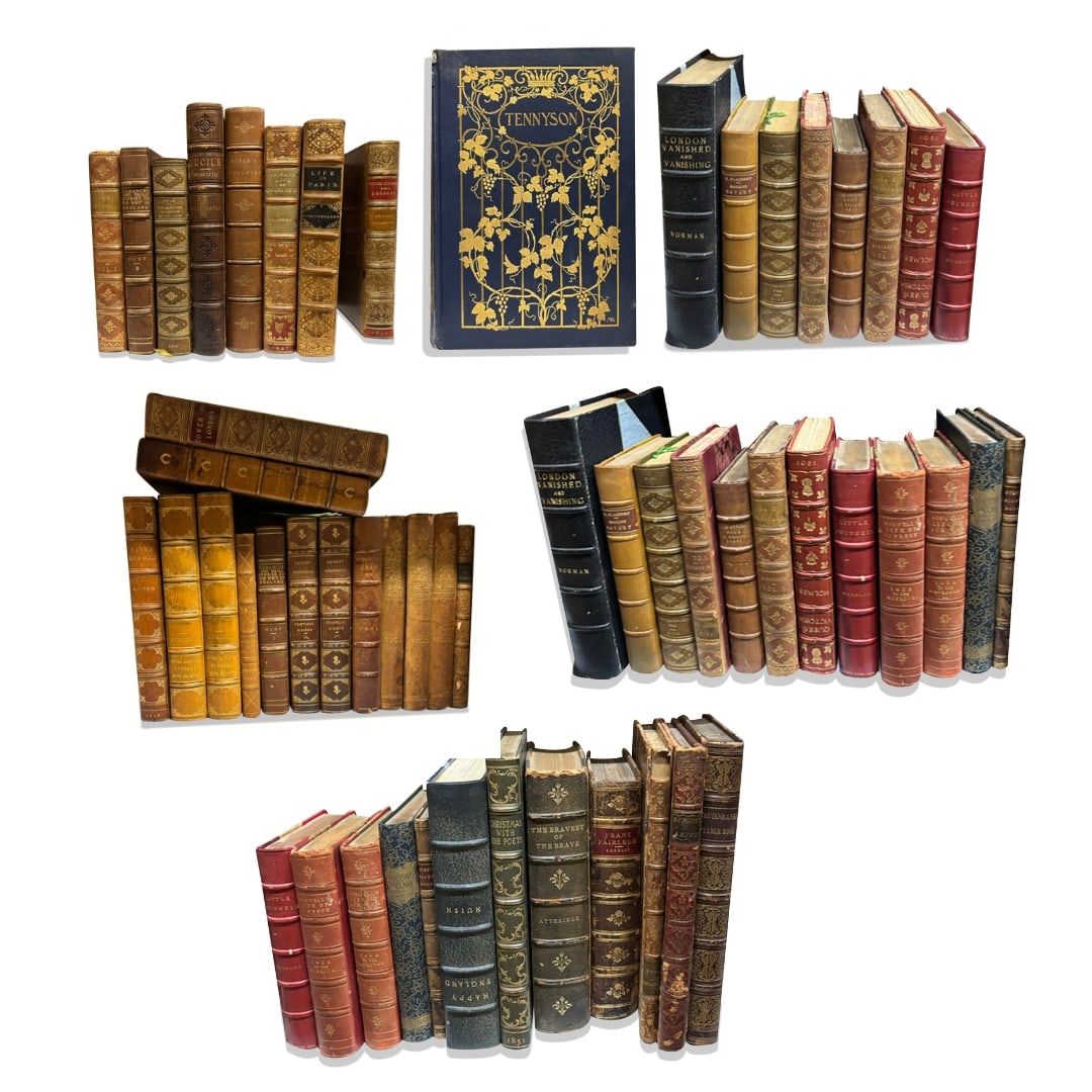 Large Lot Assorted Leatherbound Volumes (Appx 70+) (1 of 7)