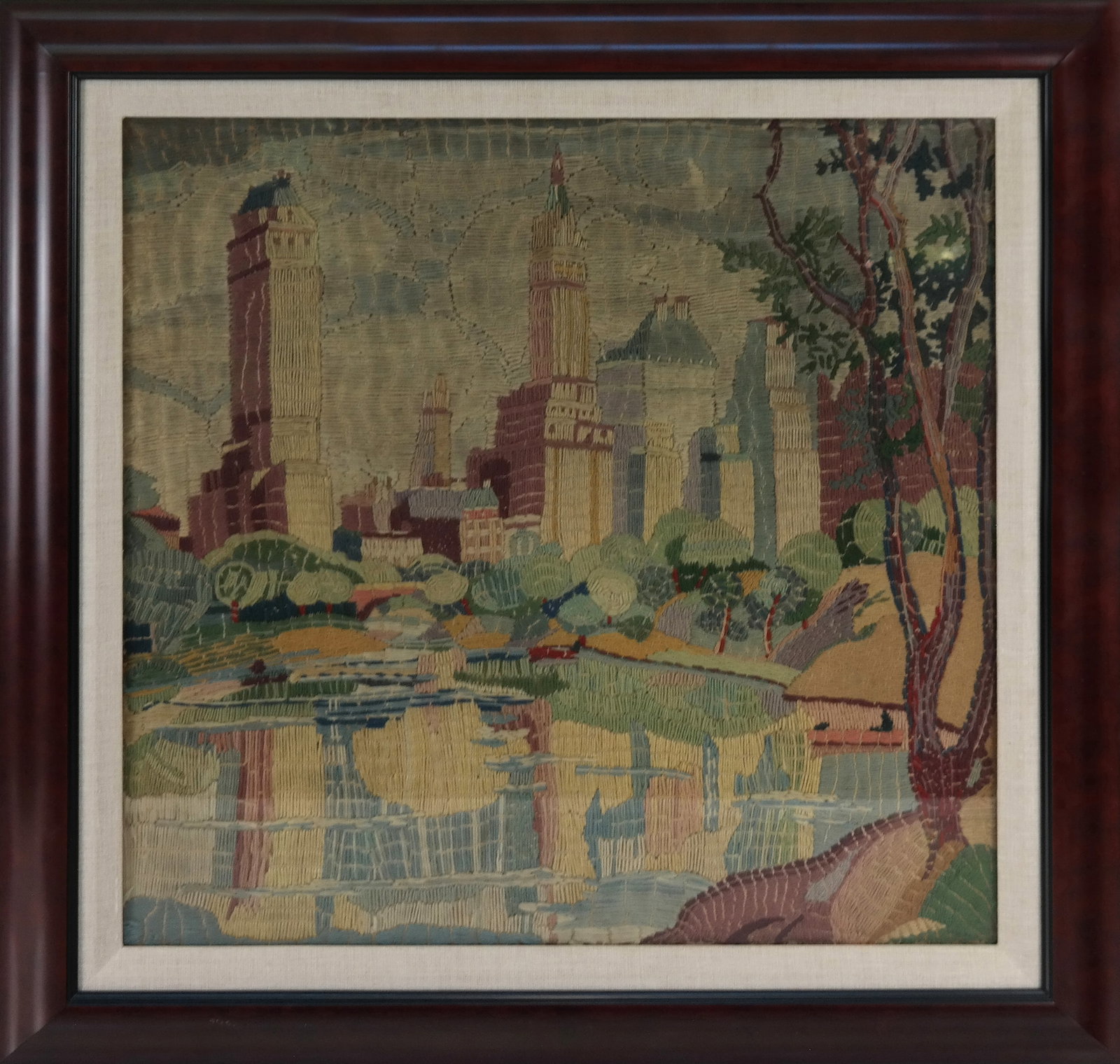 Framed Needlepoint Picture of Central Park (1 of 11)
