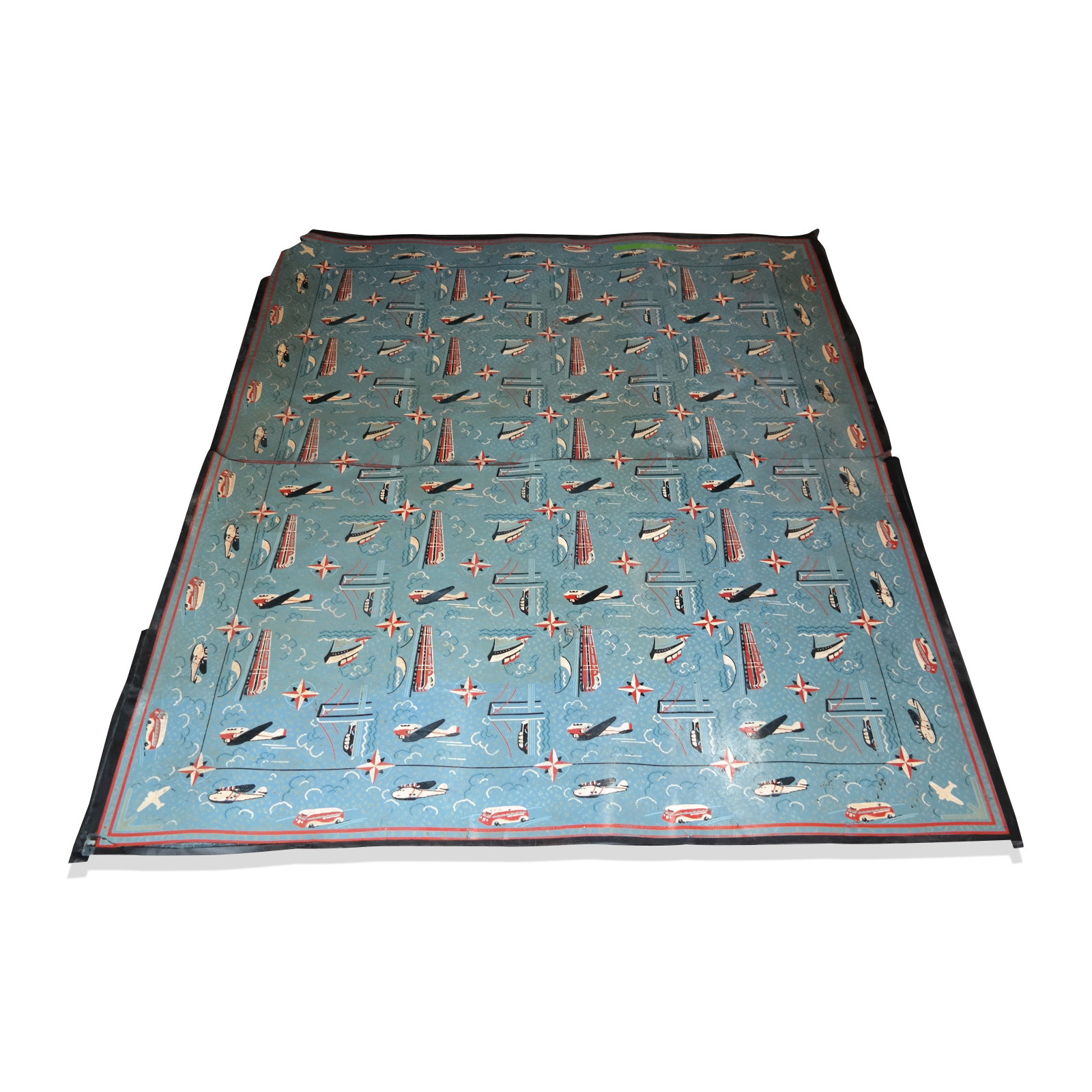 Art Deco / Mid Century Two Painted Linoleum Panels (1 of 13)