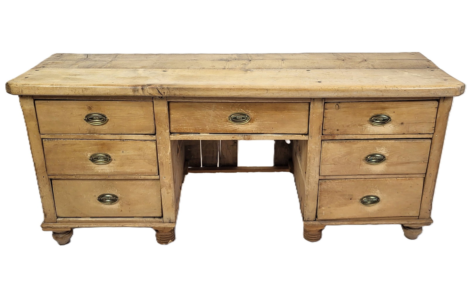 Antiqued Pine Thin Console Desk (1 of 16)