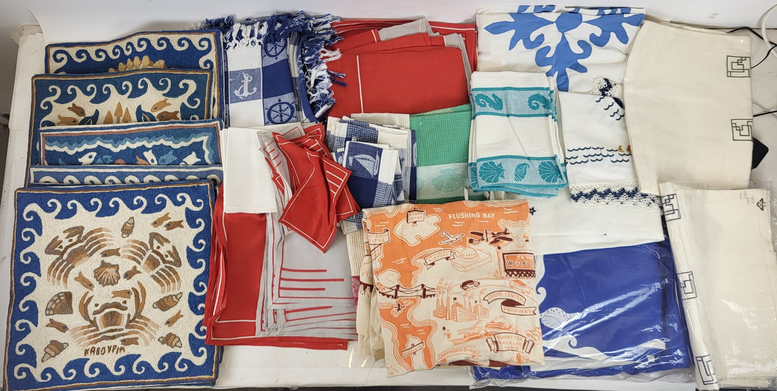 Box of Assorted Nautical Theme Table Linens (1 of 20)
