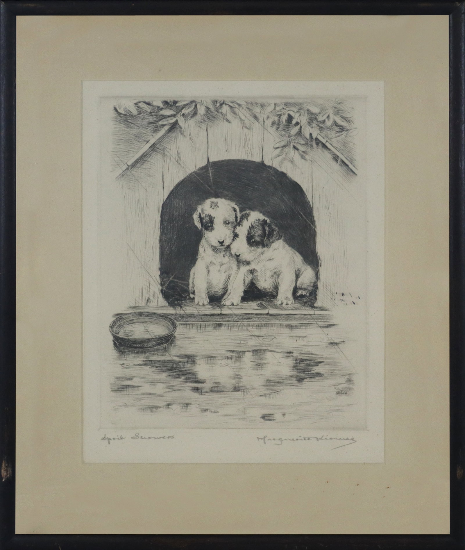 Marguerite KIRMSE "April Showers" Etching (1 of 12)