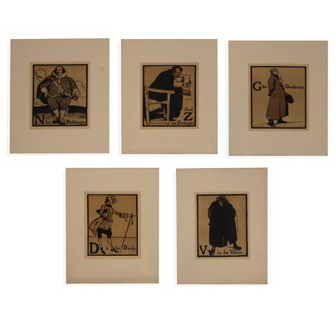 William NICHOLSON, An Alphabet Series, Five Lithos (1 of 14)