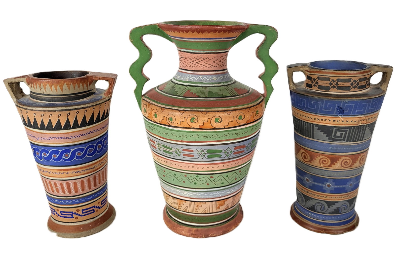 Three Mexican Tonala Pottery Vases (1 of 20)