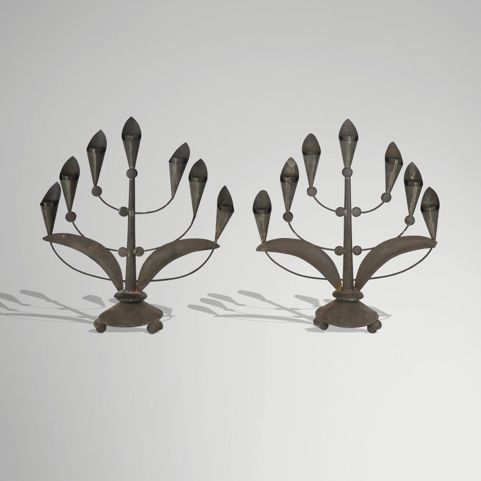 Pair of Mexican Tin Seven Light Candelabras (1 of 11)