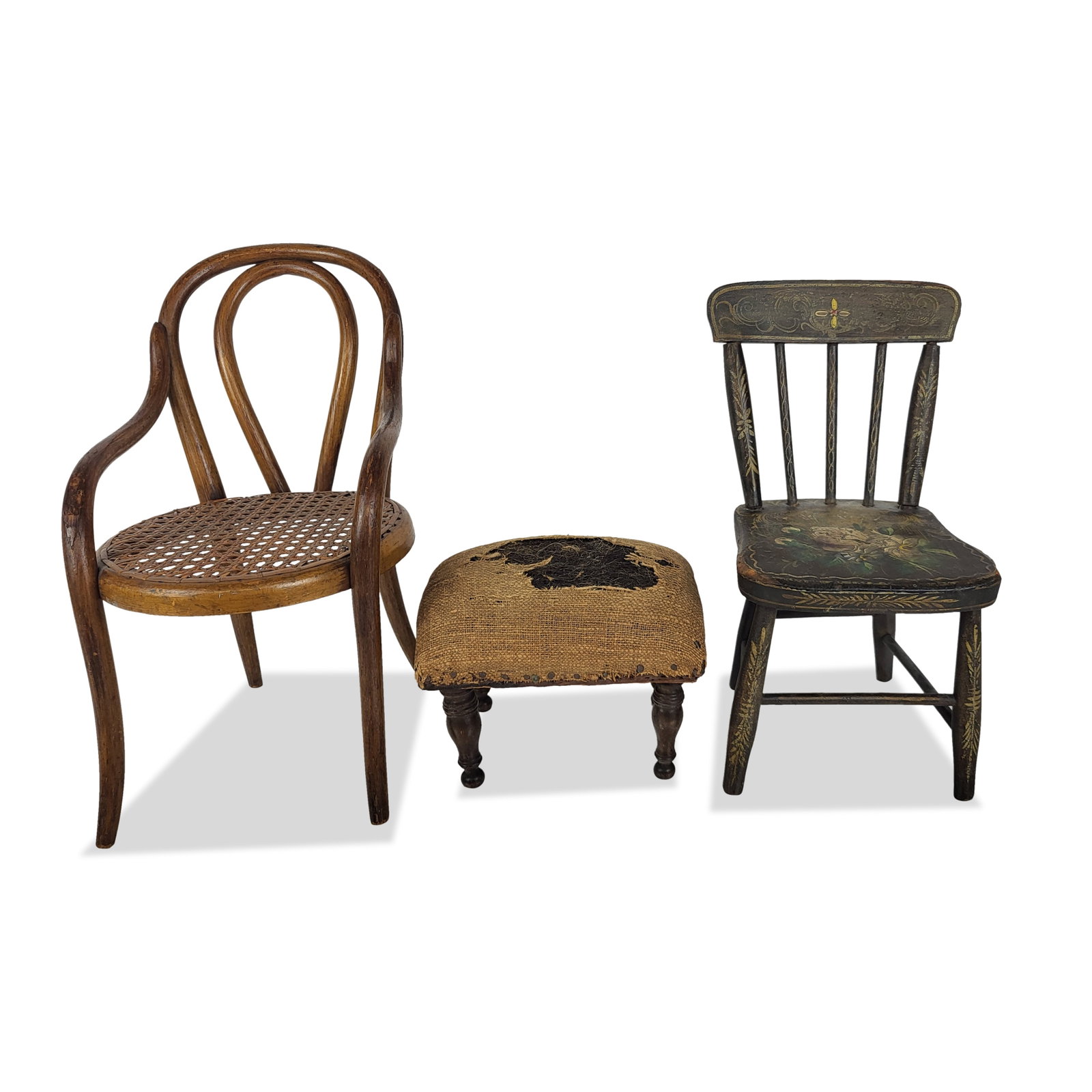 Two Diminutive Chairs and a Footstool (1 of 18)