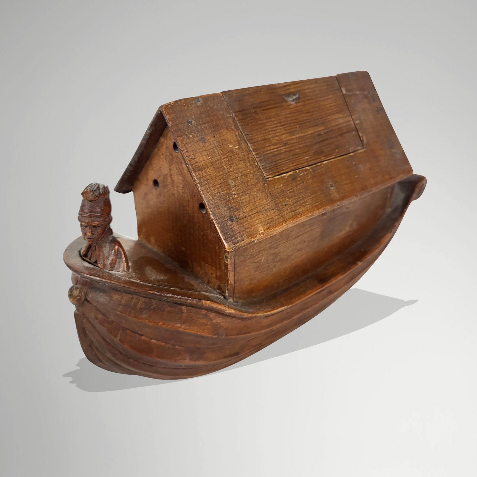 Carved Wood Box in the form of Noah's Ark (1 of 15)