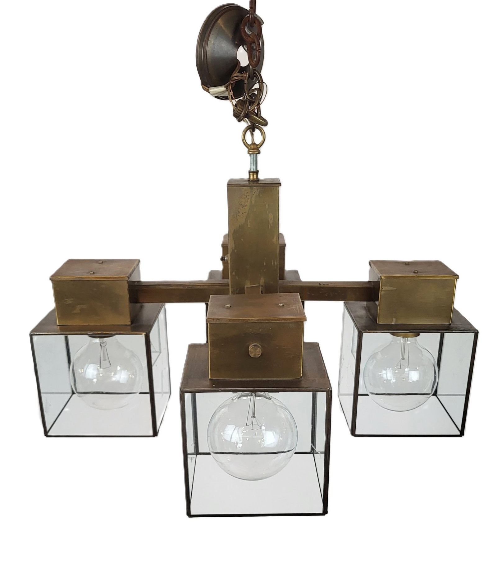 Lightoleer Mid-Century Modern Brass Chandelier (1 of 15)