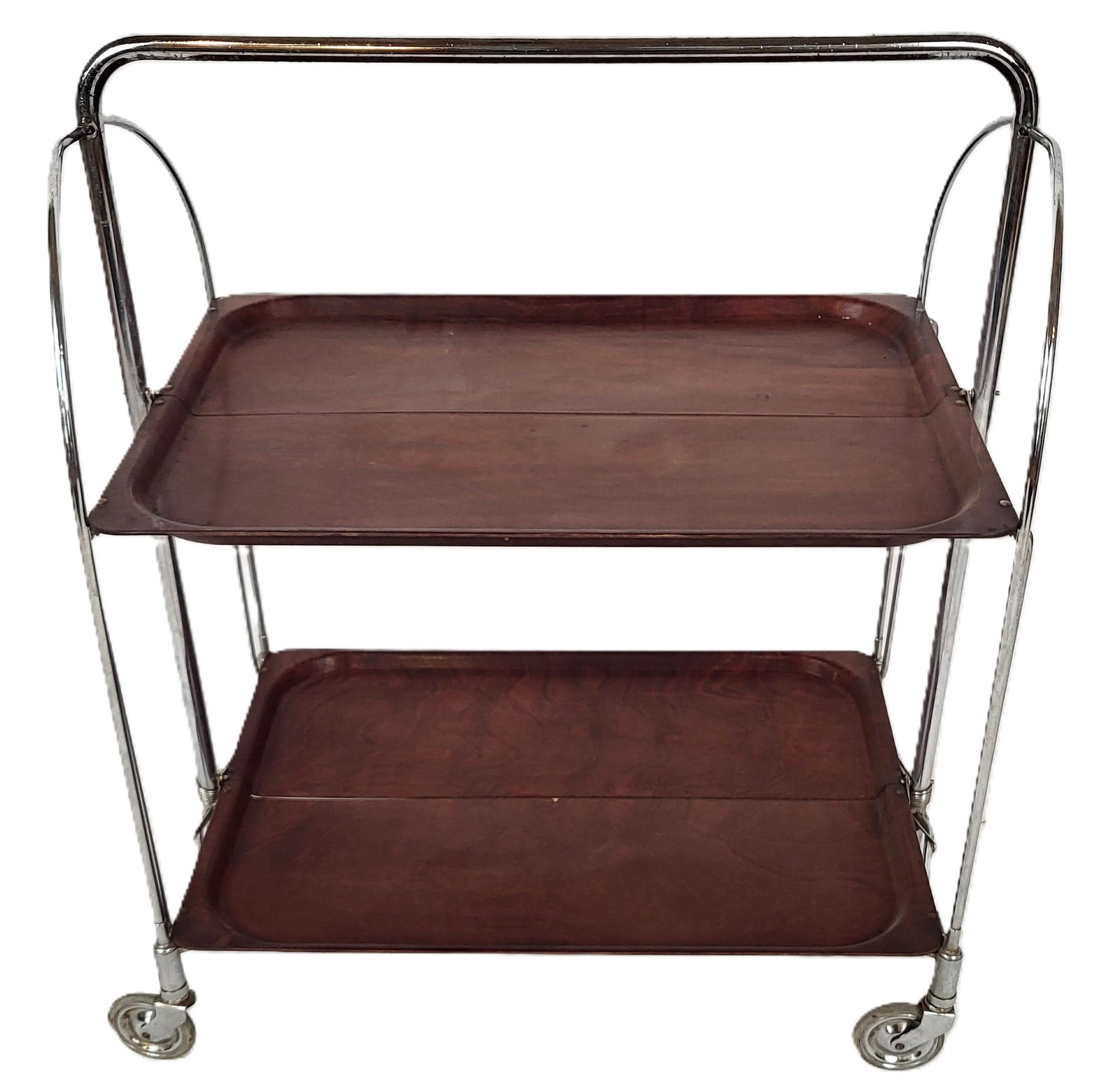 Gerlinol Mid-Century Modern Chrome & Rosewood Cart (1 of 15)