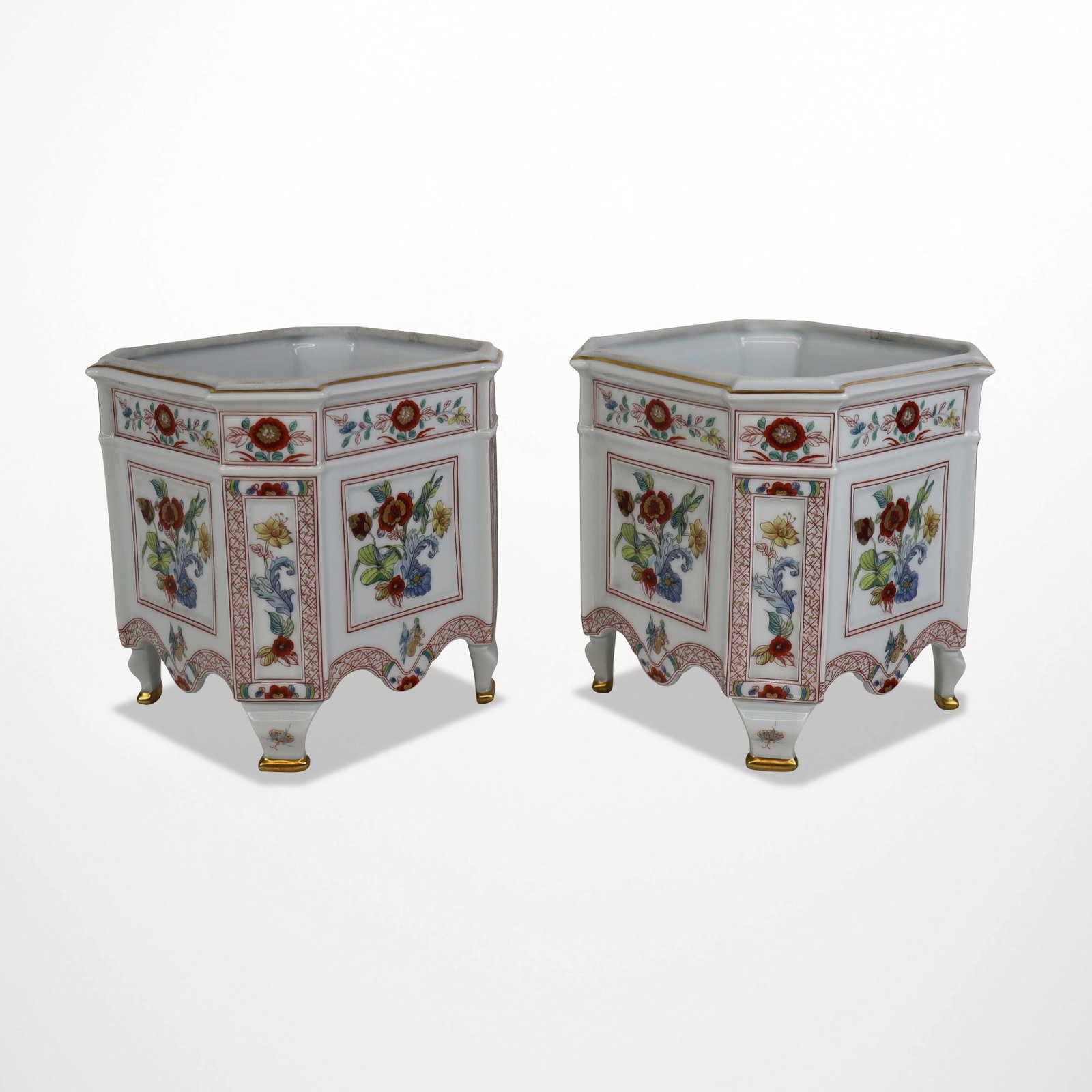 Pair Haviland Limoges Cathay Cache Pot Jardinieres (1 of 11)