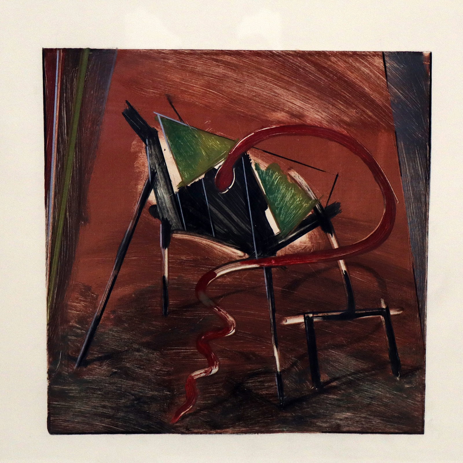 Abstract Colored Lithograph Serpent - 2