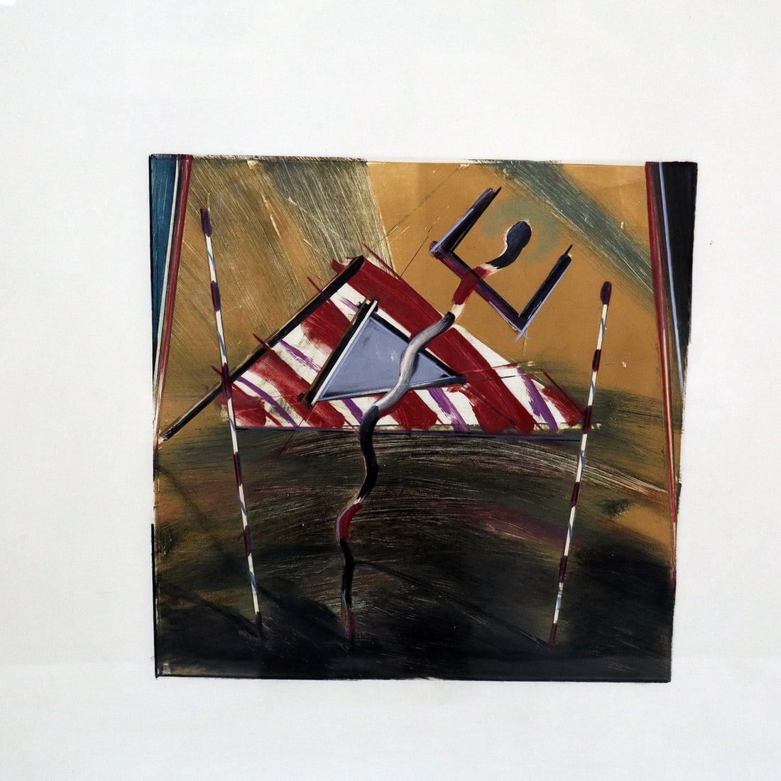 Abstract Colored Lithograph Serpent - 2