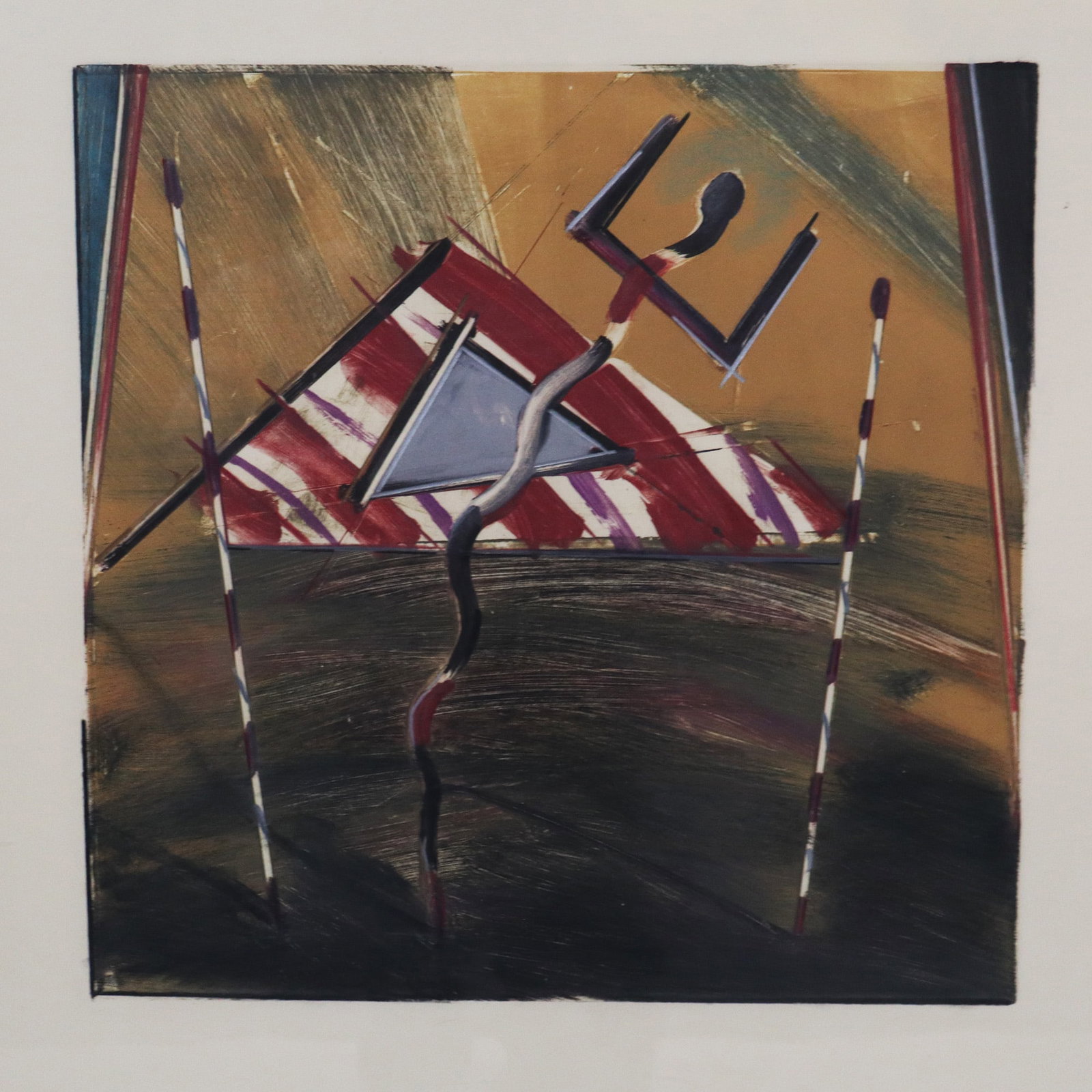 Abstract Colored Lithograph Serpent - 5