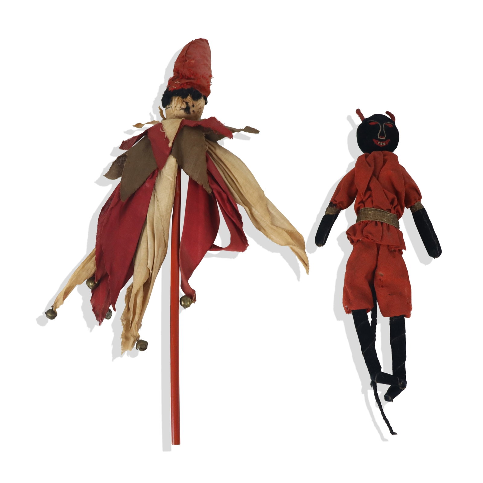 Folk Art Devil Doll and Puppet of a Jester (1 of 11)