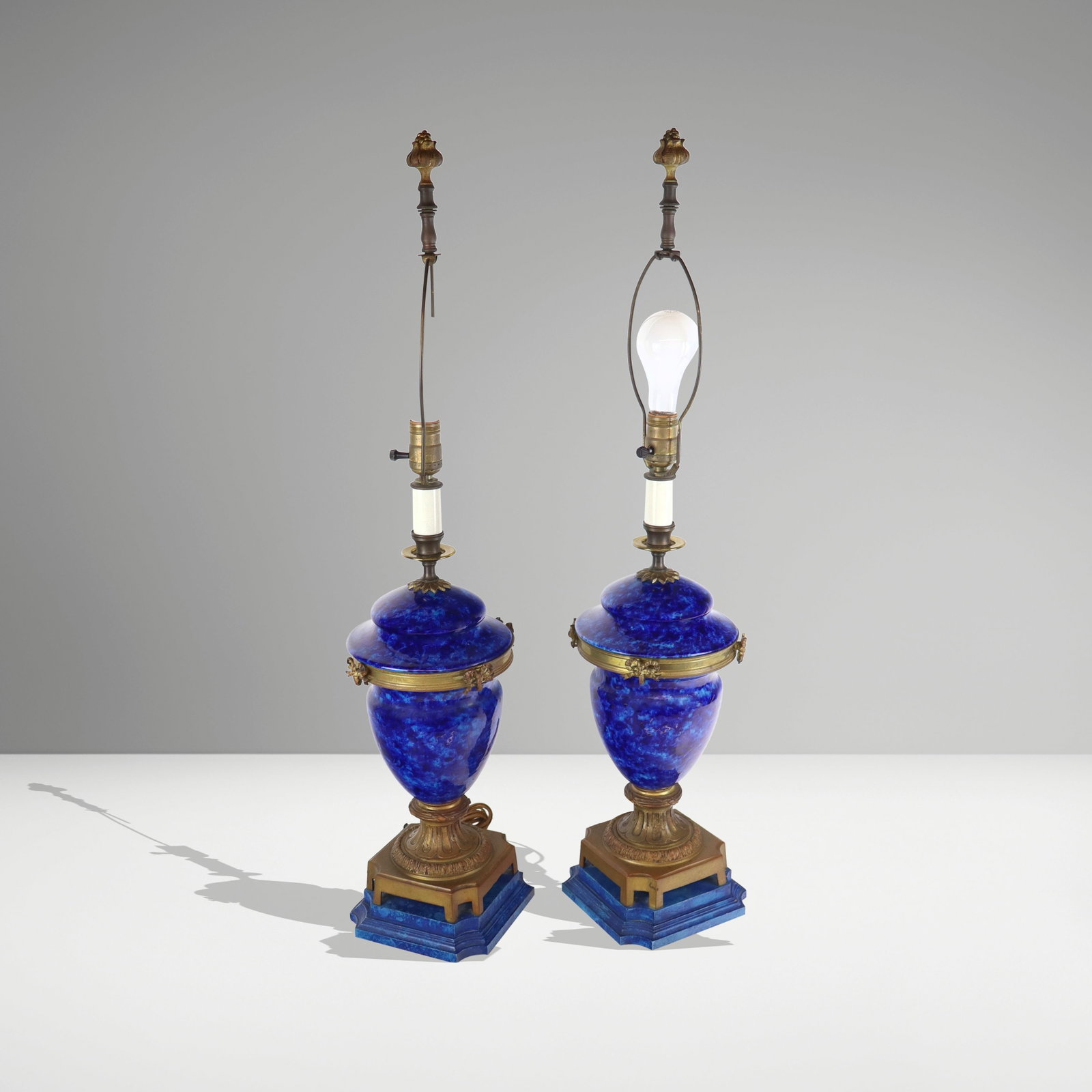 Pair of Louis XV Bronze Mounted Porcelain Lamps (1 of 12)