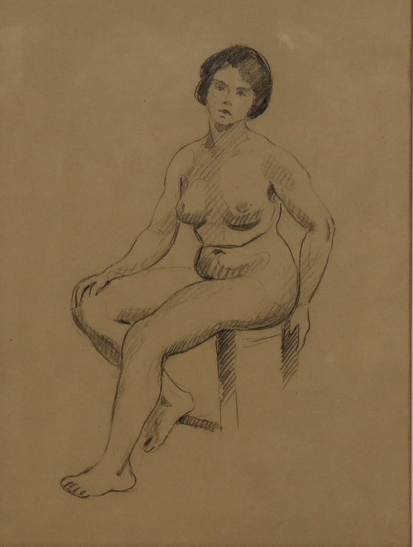 Andre DERAIN Graphite Seated Nude Study - 2