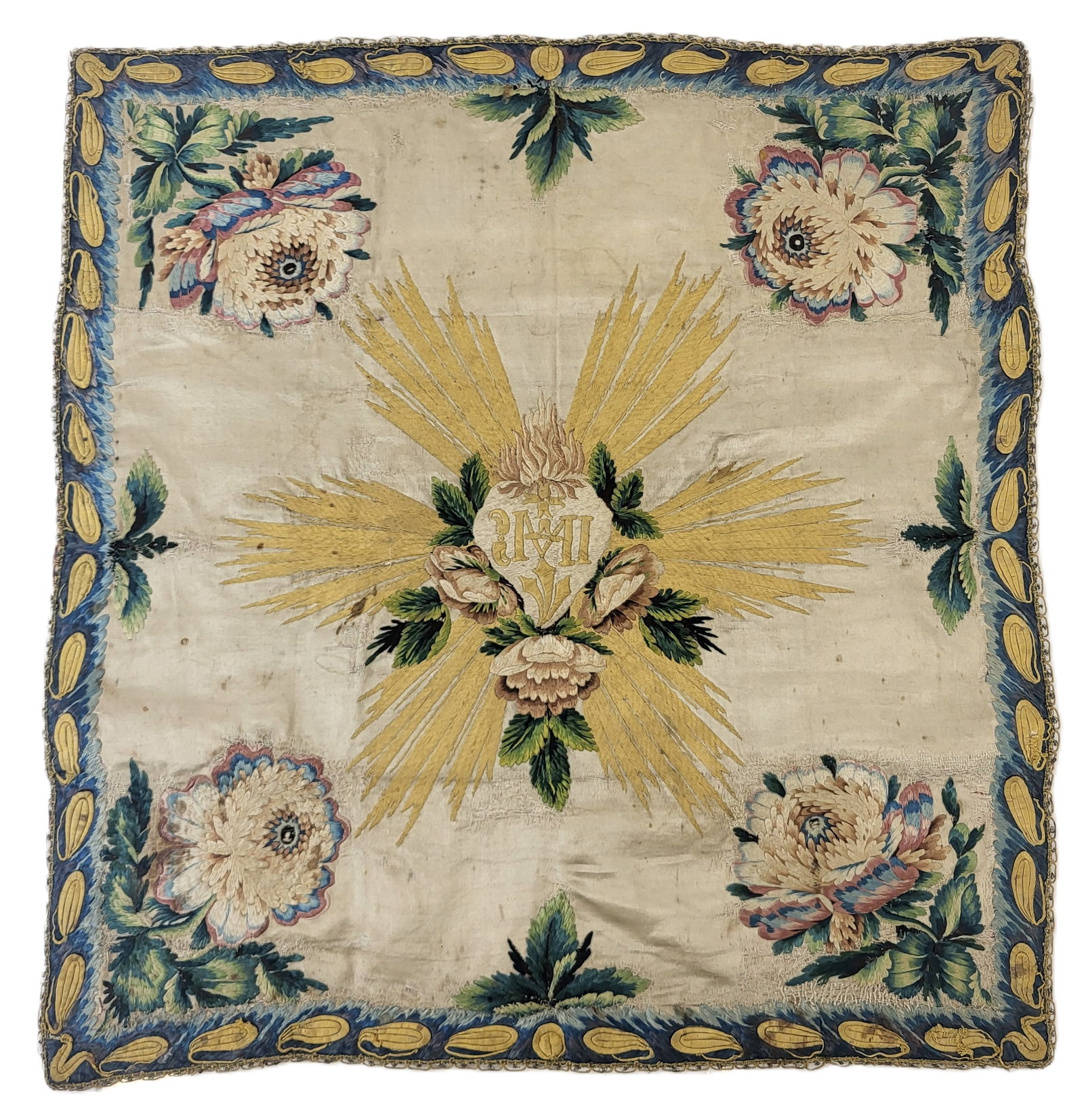 Antique Brocade Chalice or Veil Cover: Chalice or Veil cover; late 17th early 18th century, Italian, silk on silk. 20.5" x 20.5".