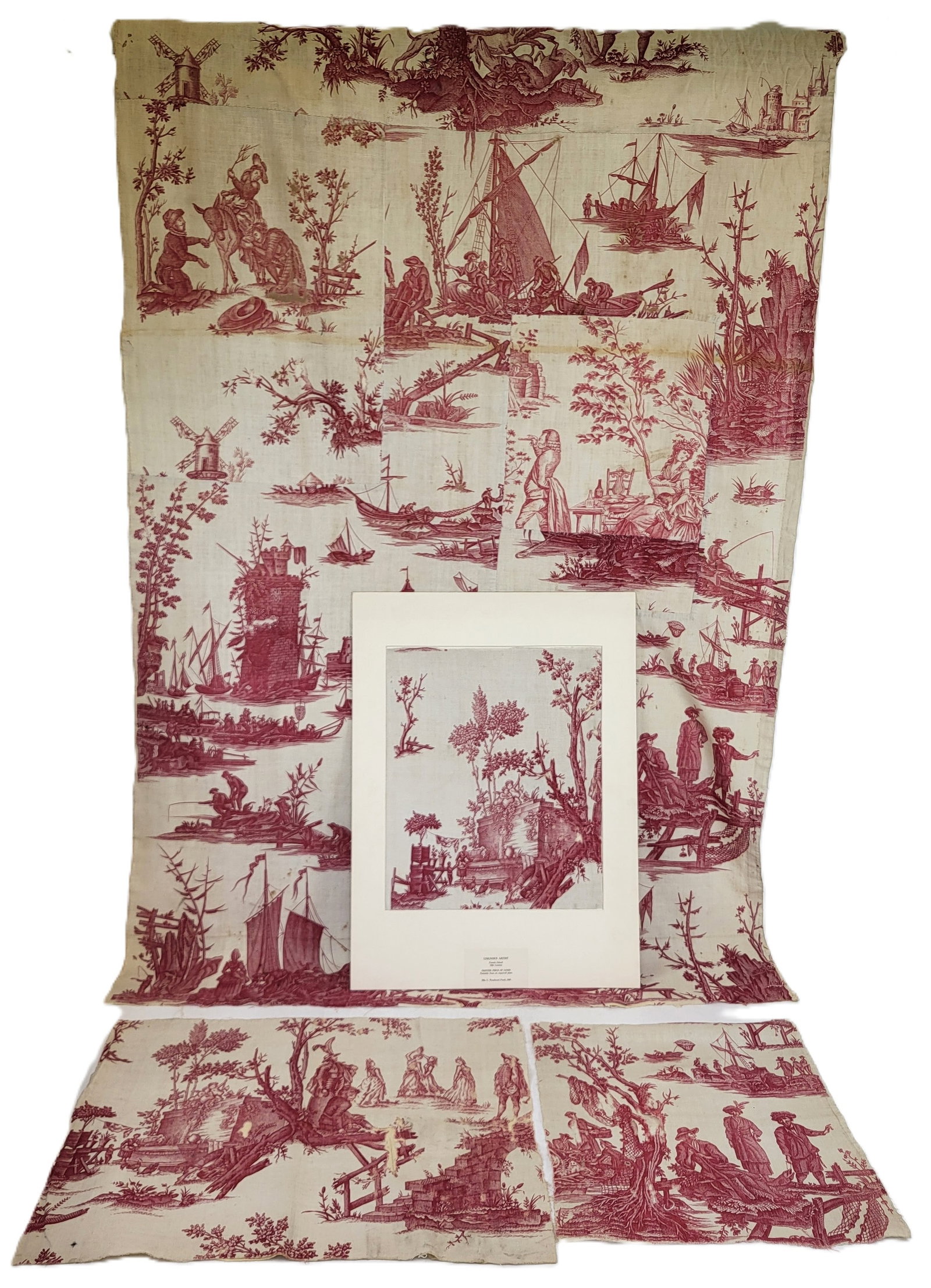 Quantity of 18th C French Red Toile de Nantes Cott (1 of 20)