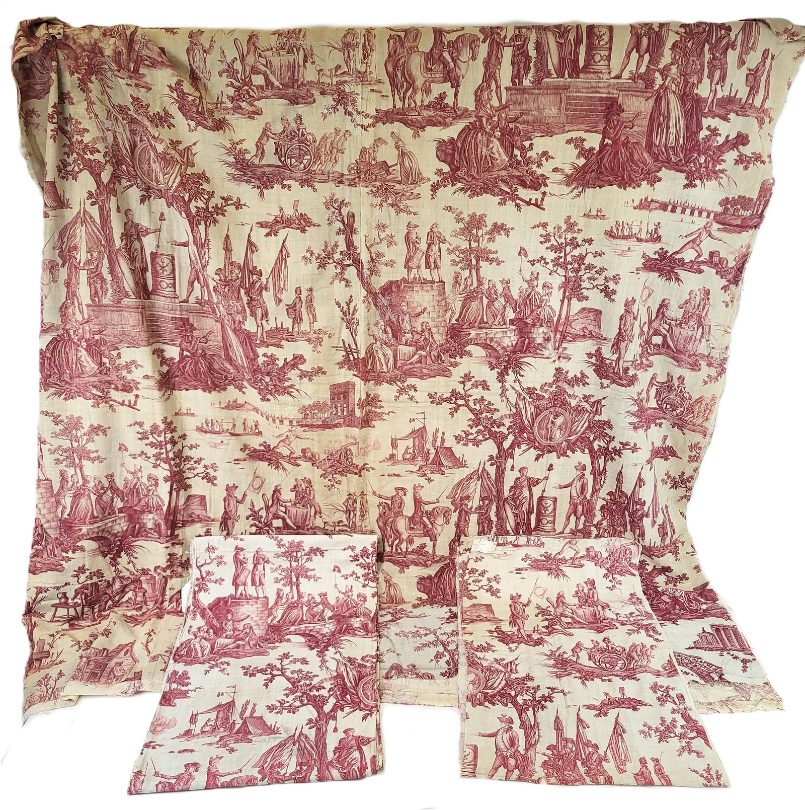 Quantity of 18th C French Red Toile Cotton (1 of 18)