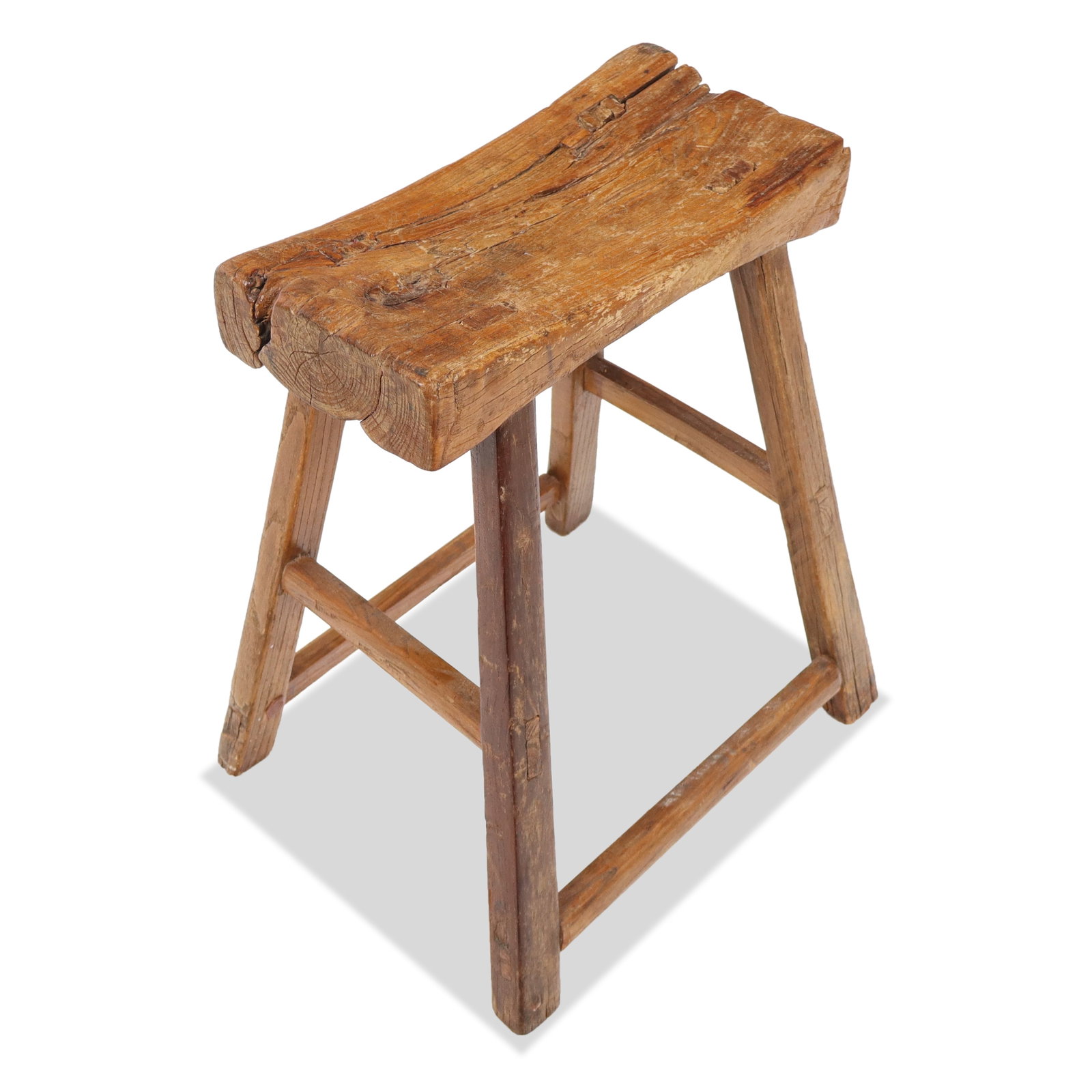 Antique Chinese Elm Wood Bench (1 of 10)