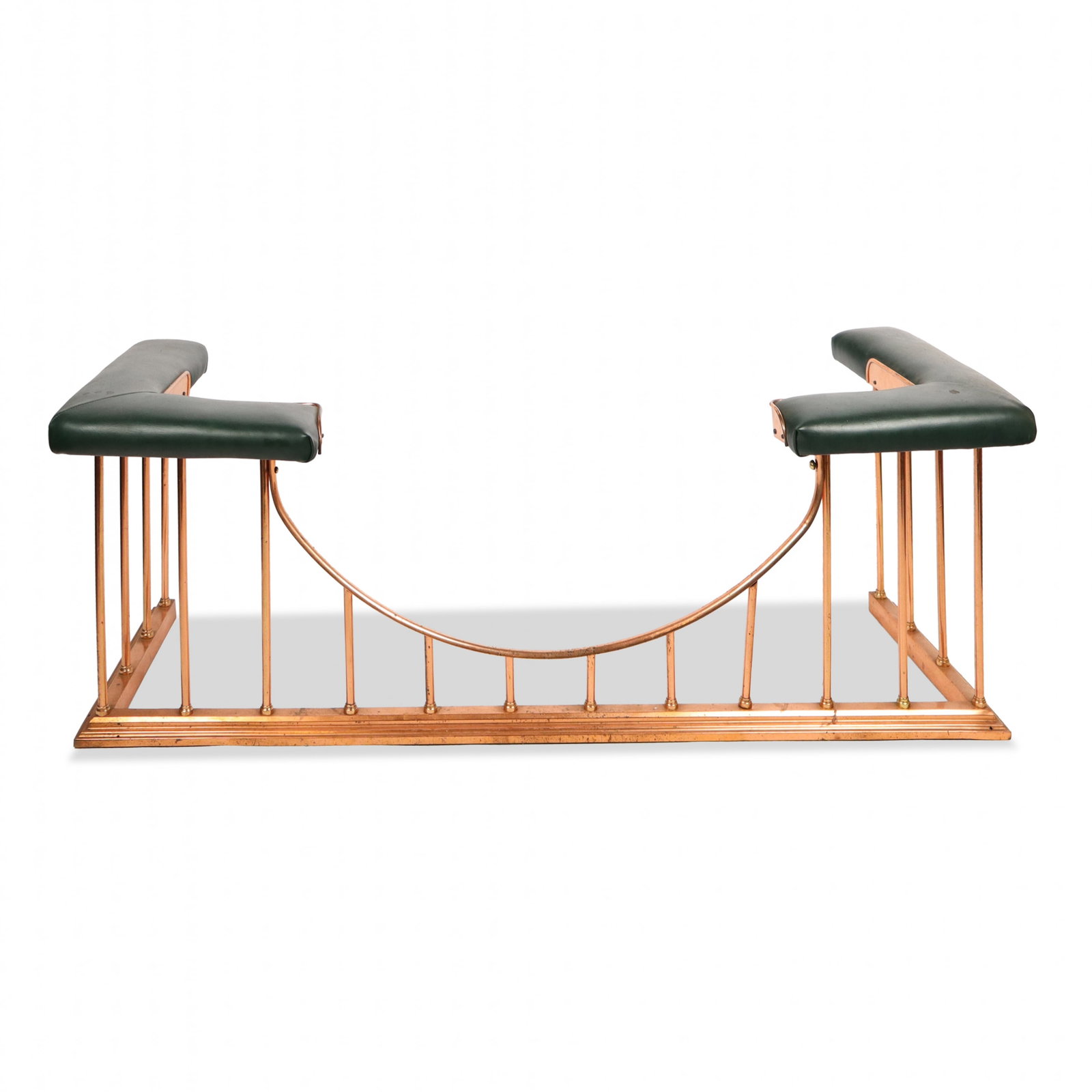 Brass & Green Upholstered Fireplace Surround (1 of 13)
