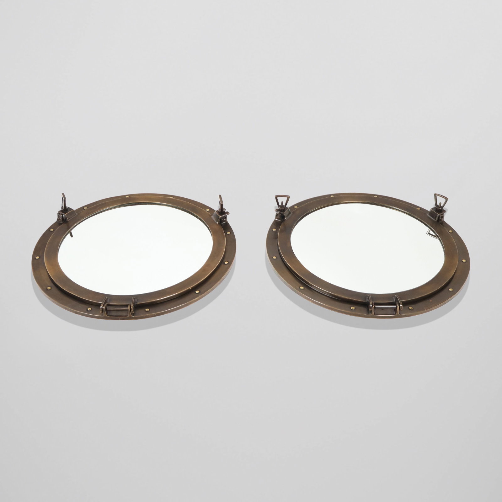 Pair of Bronze Porthole Mirrors (1 of 14)