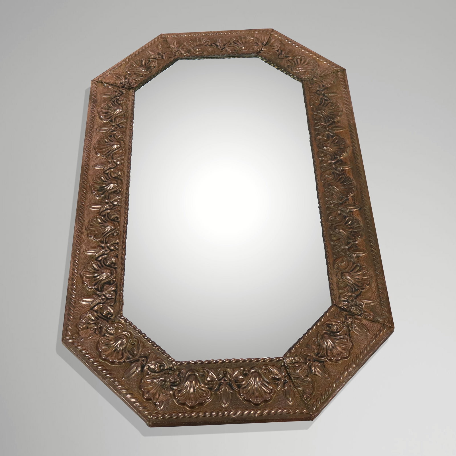 Hammered Copper Octagonal Mirror - 3