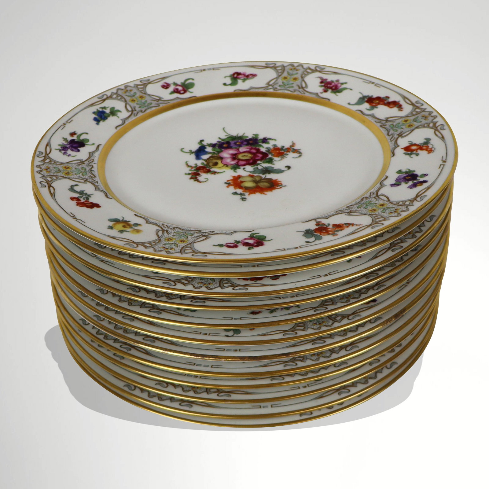 William Guerin Floral Decorated Service Plates, 12 (1 of 9)