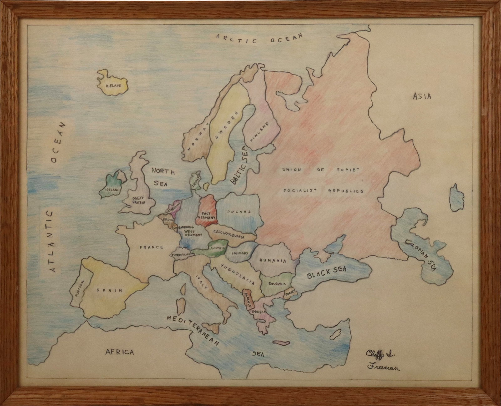 Two Framed Hand-Colored Maps - 14