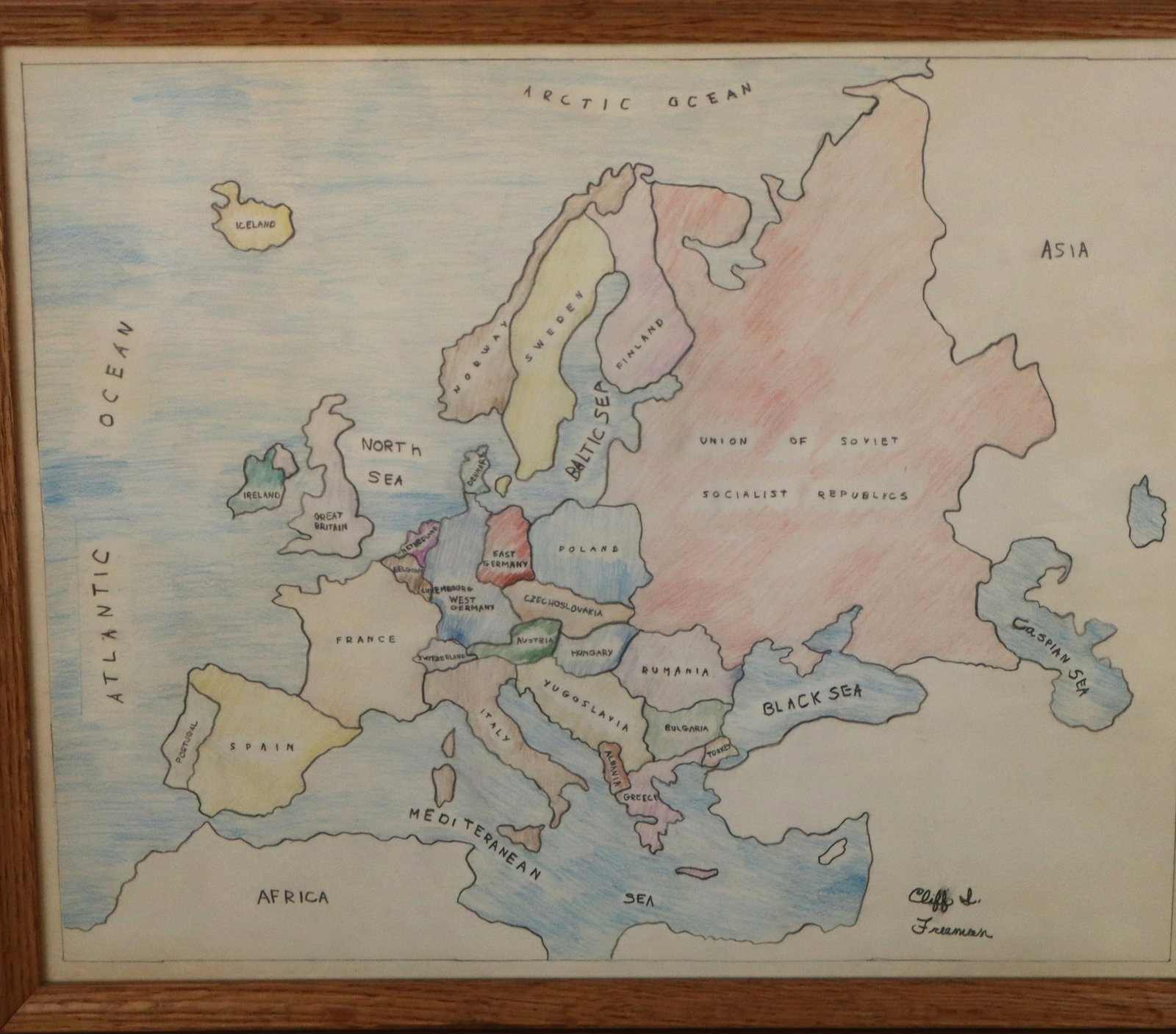 Two Framed Hand-Colored Maps - 2