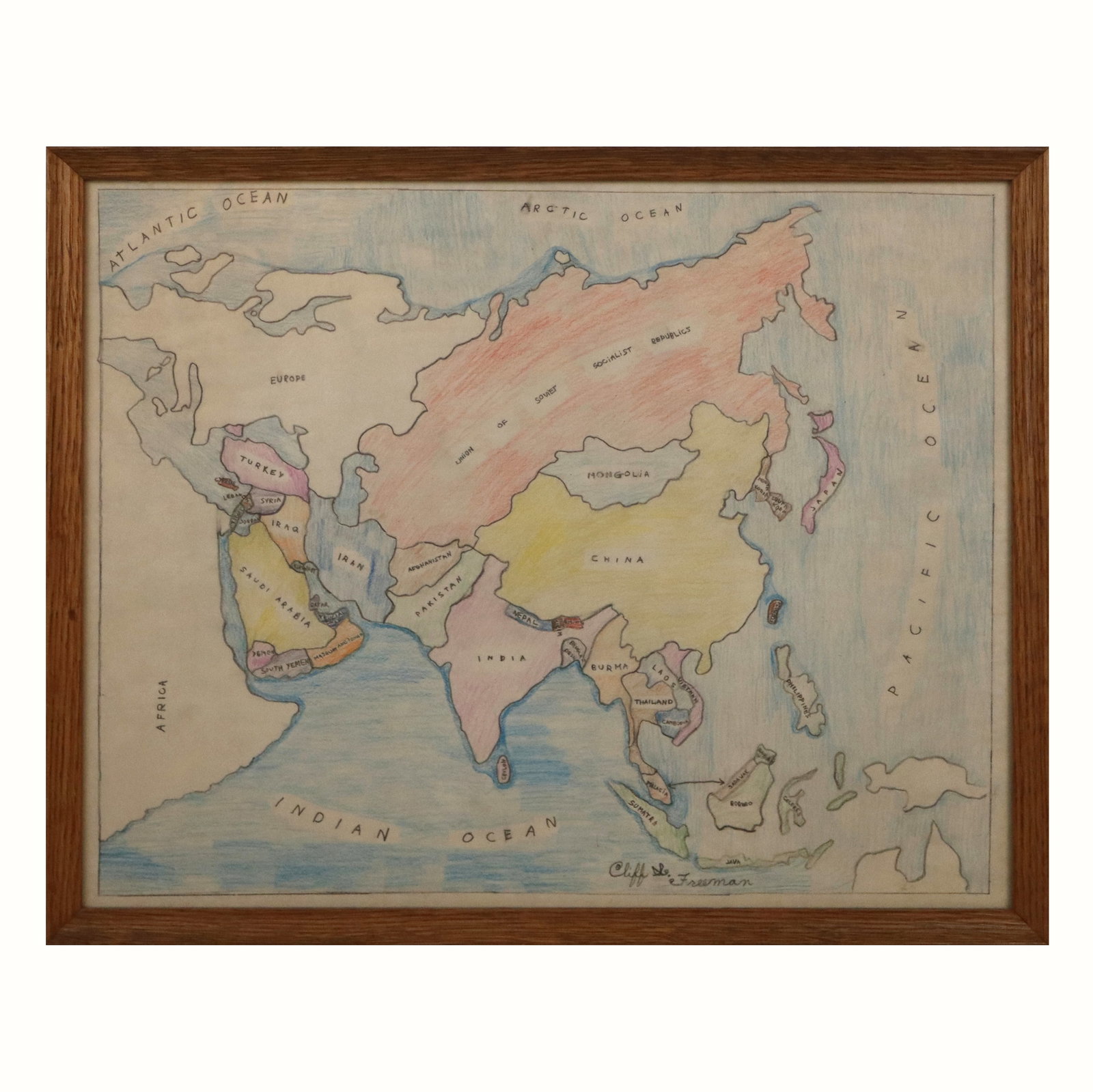 Two Framed Hand-Colored Maps - 3