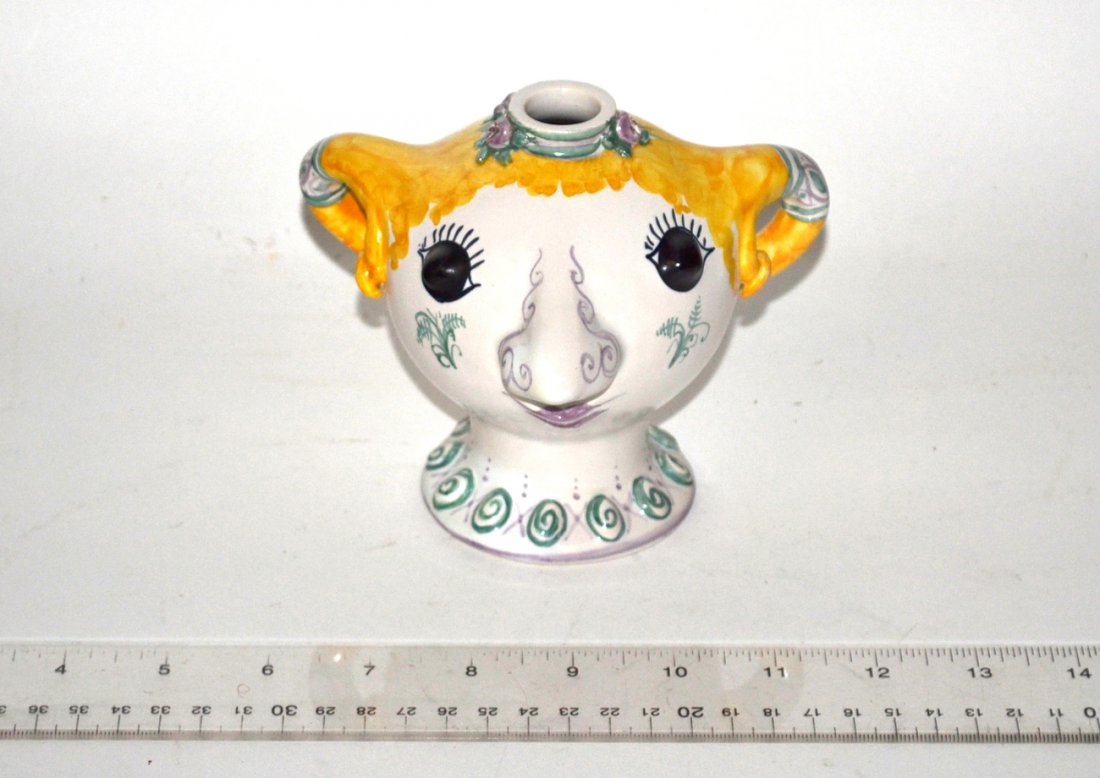 Bjørn Wiinblad Bud Vase: Decorated vase, signed Bjørn Wiinblad, Denmark. [3 3/4" H].