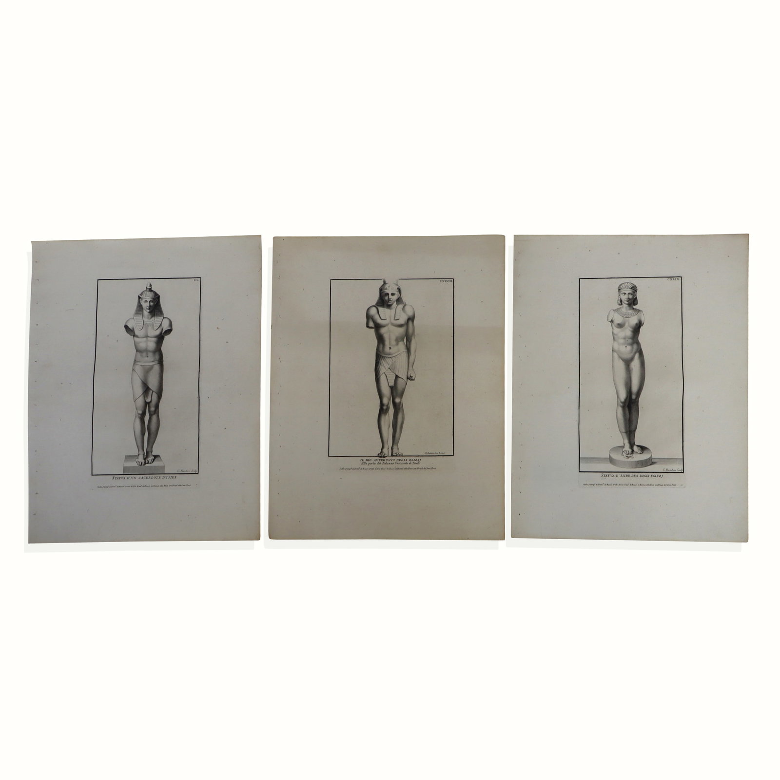 After Claude RANDON Three Classical Engravings (1 of 19)