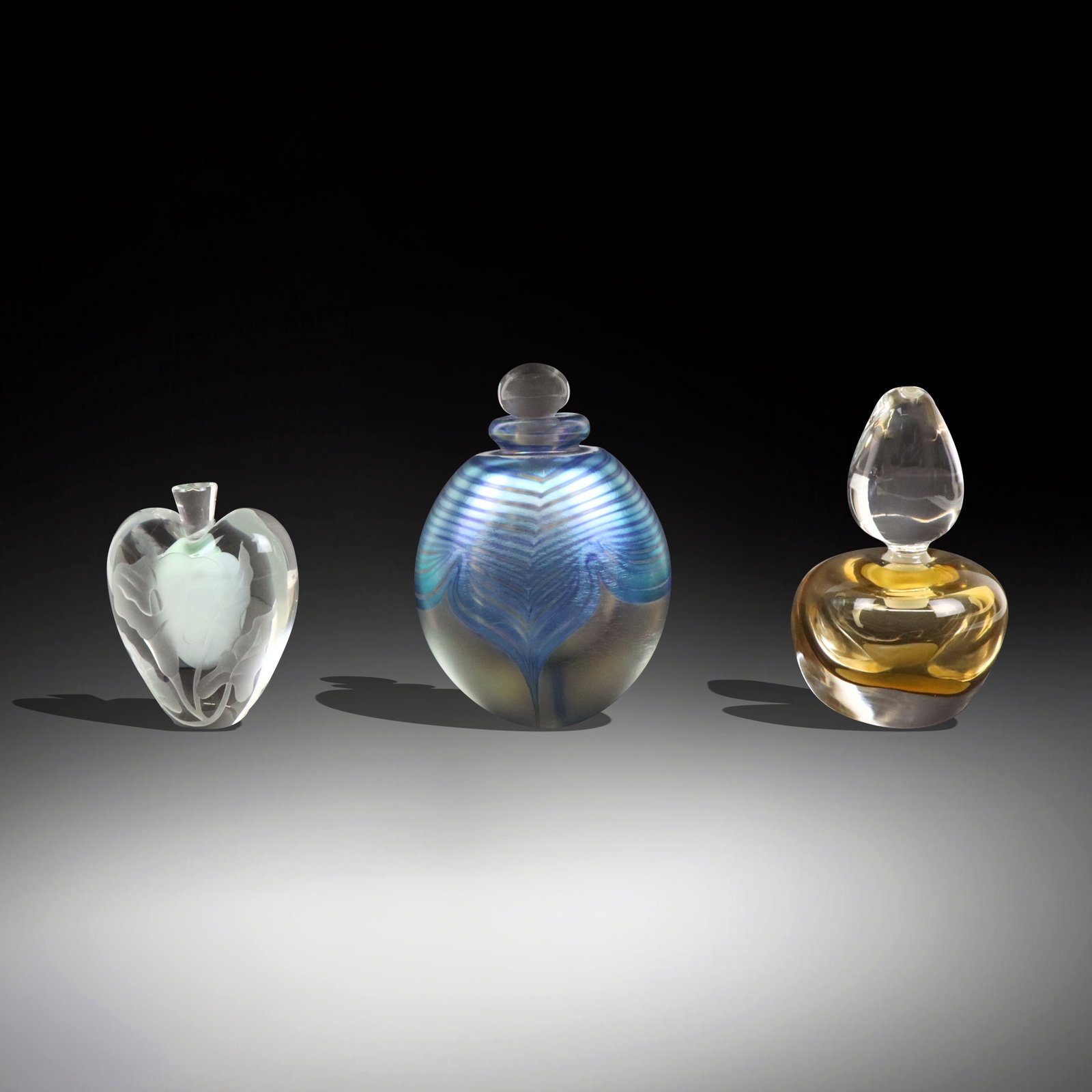 Three Art Glass Perfume Bottles (1 of 20)