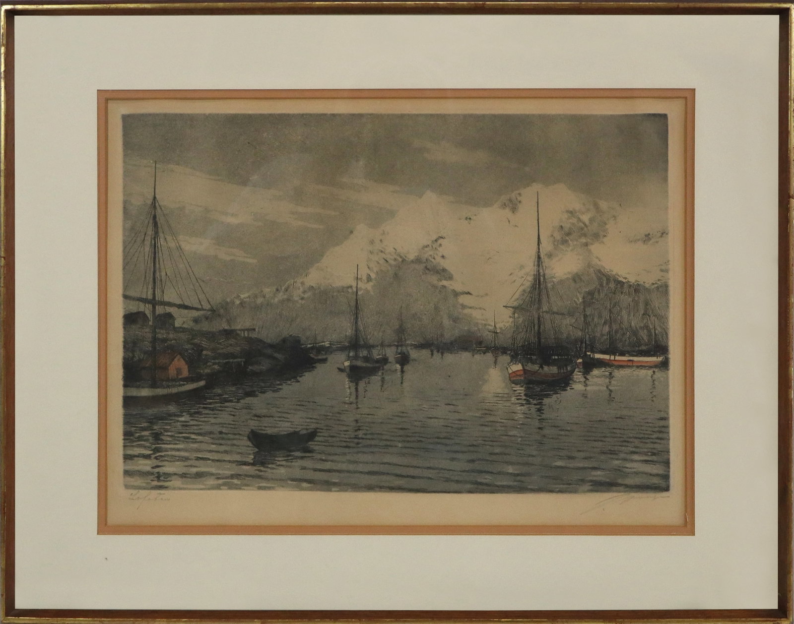 Signed Illegibly - Harbor Scene Print (1 of 15)