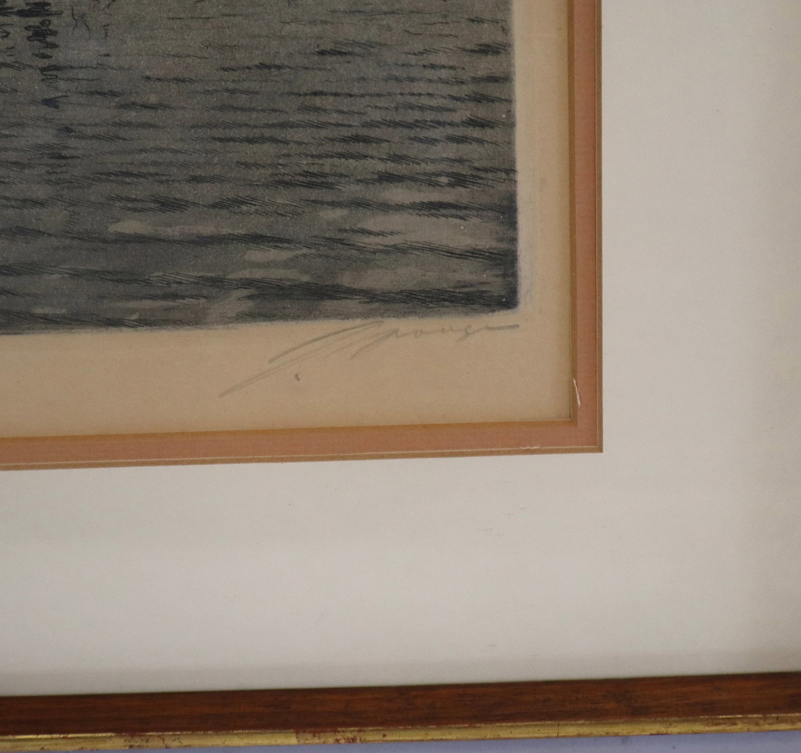Signed Illegibly - Harbor Scene Print - 8