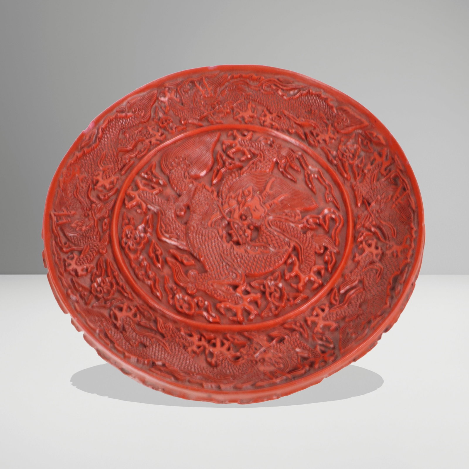 Chinese Cinnabar Round Plate (1 of 8)