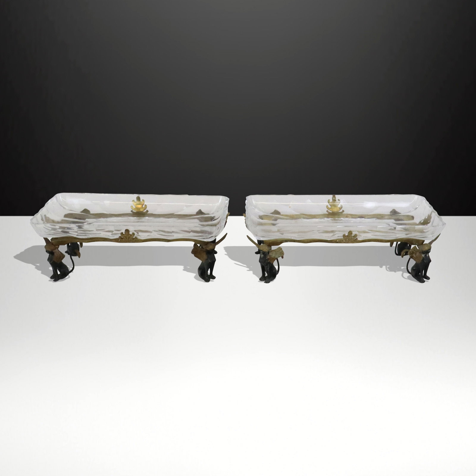 Pair of Egyptian Revival Gilt Metal and Glass Garn (1 of 16)