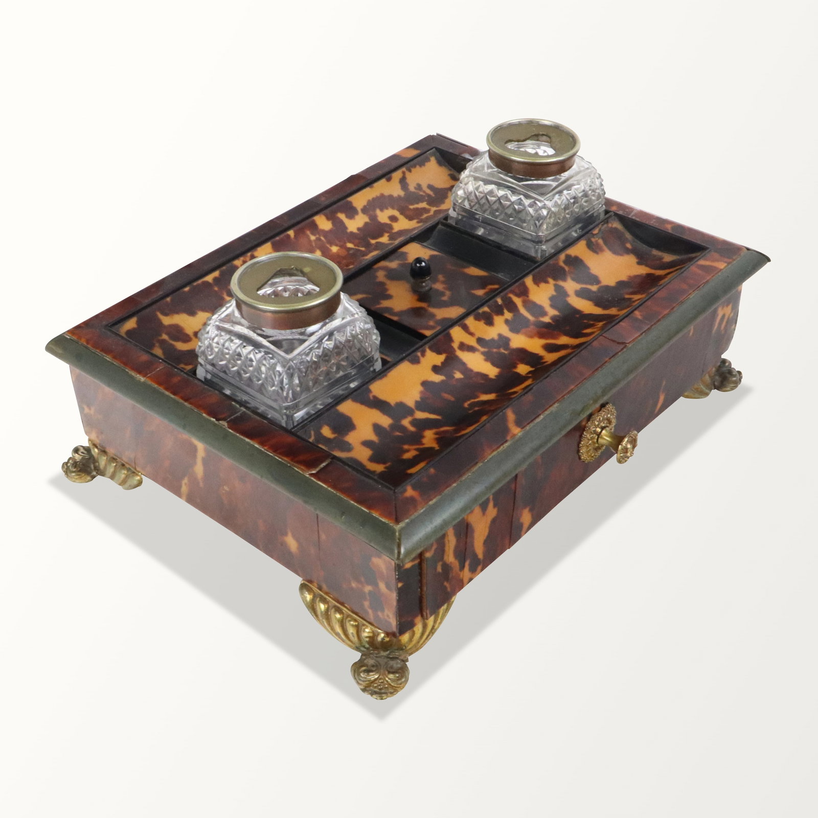 Victorian Inspired Faux Tortoise Inkwell (1 of 9)