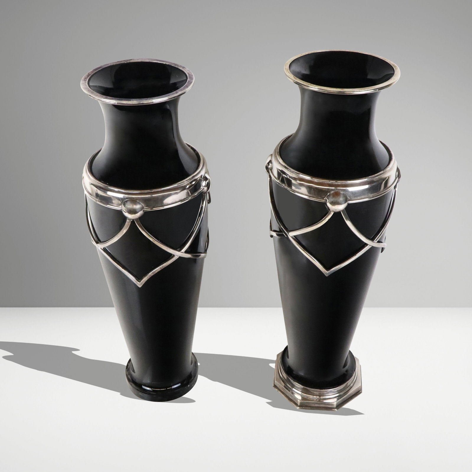 Near Pair of Porcelain & French Silver Vases (1 of 13)
