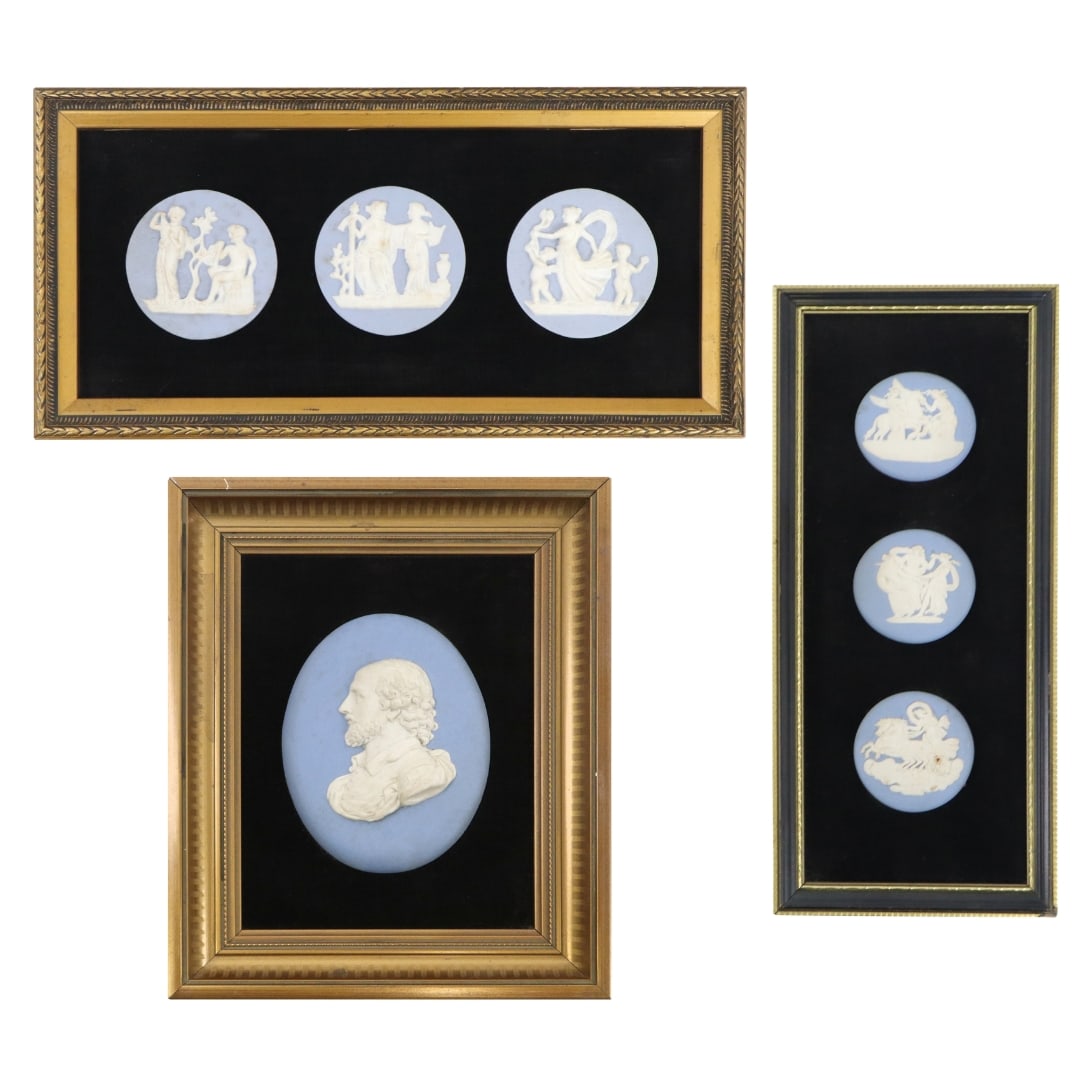Group of 3 Wedgwood Jasperware Portrait Medallions (1 of 14)