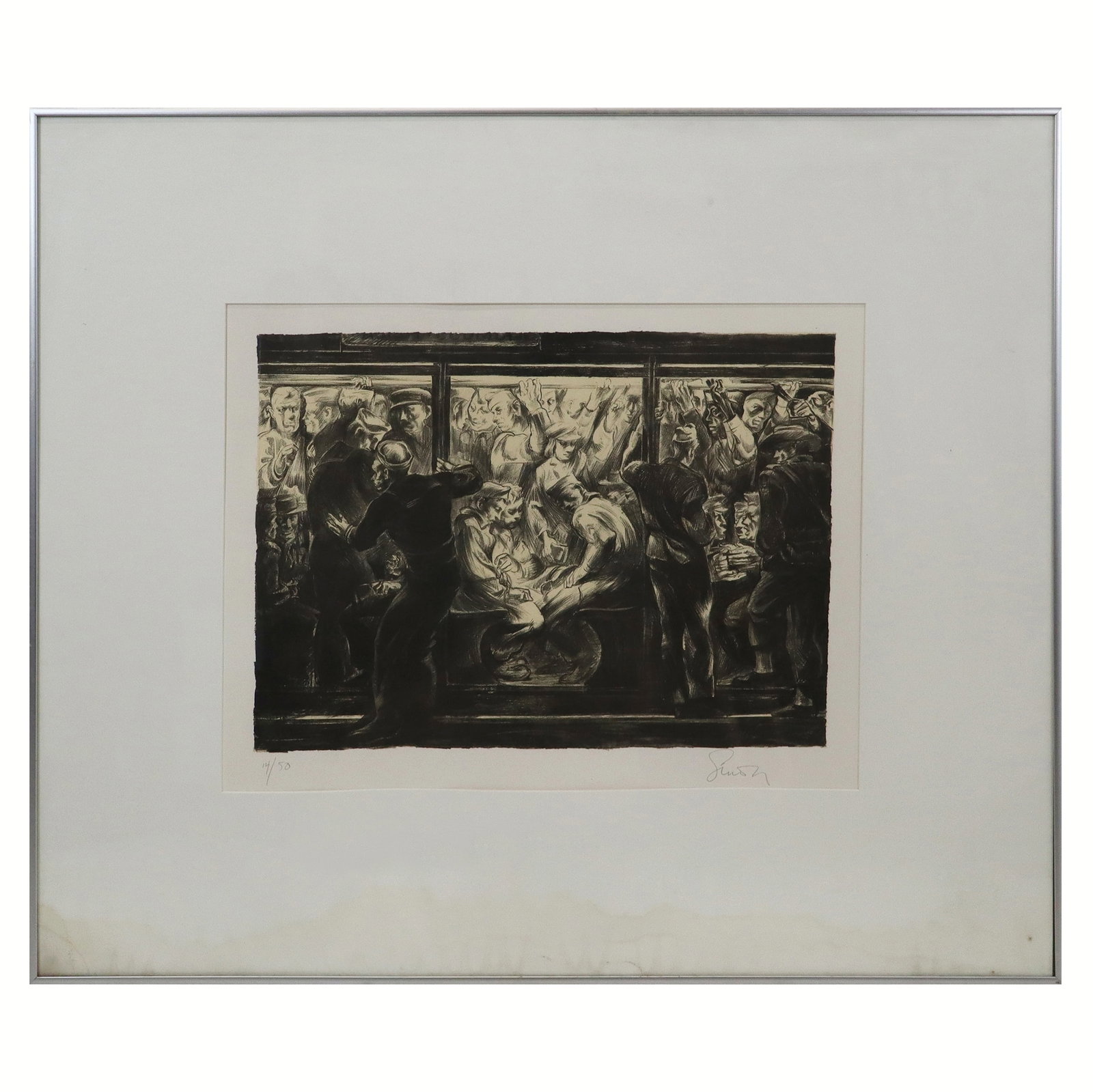 Sidney SIMON "Last Tram..." Figural Lithograph (1 of 14)
